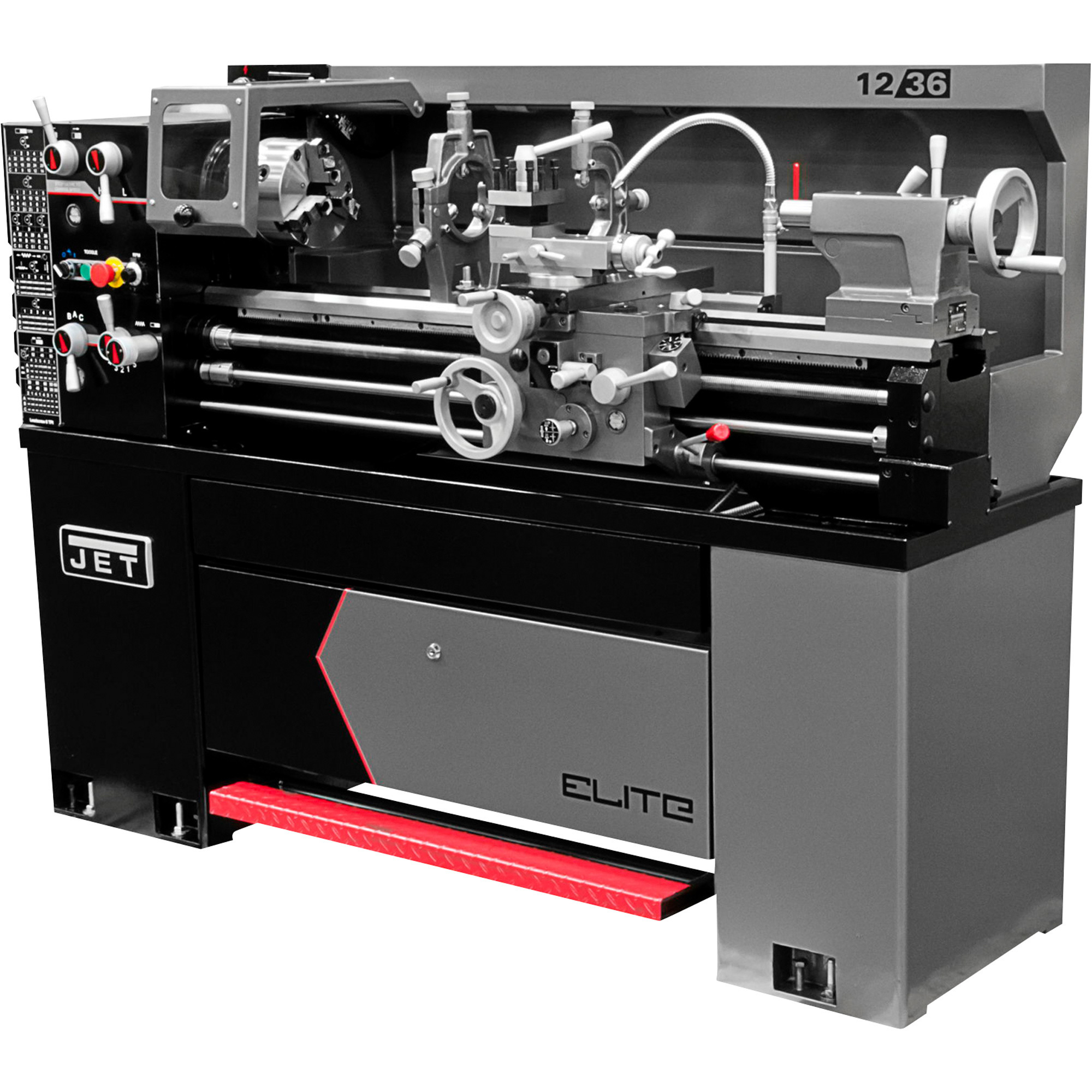 JET Elite Metal Lathe with ACU-RITE 303 DRO, Taper Attachment and Collet Closer, 12in. x 36in., Model# E-1236VS W/ 303 & TAK