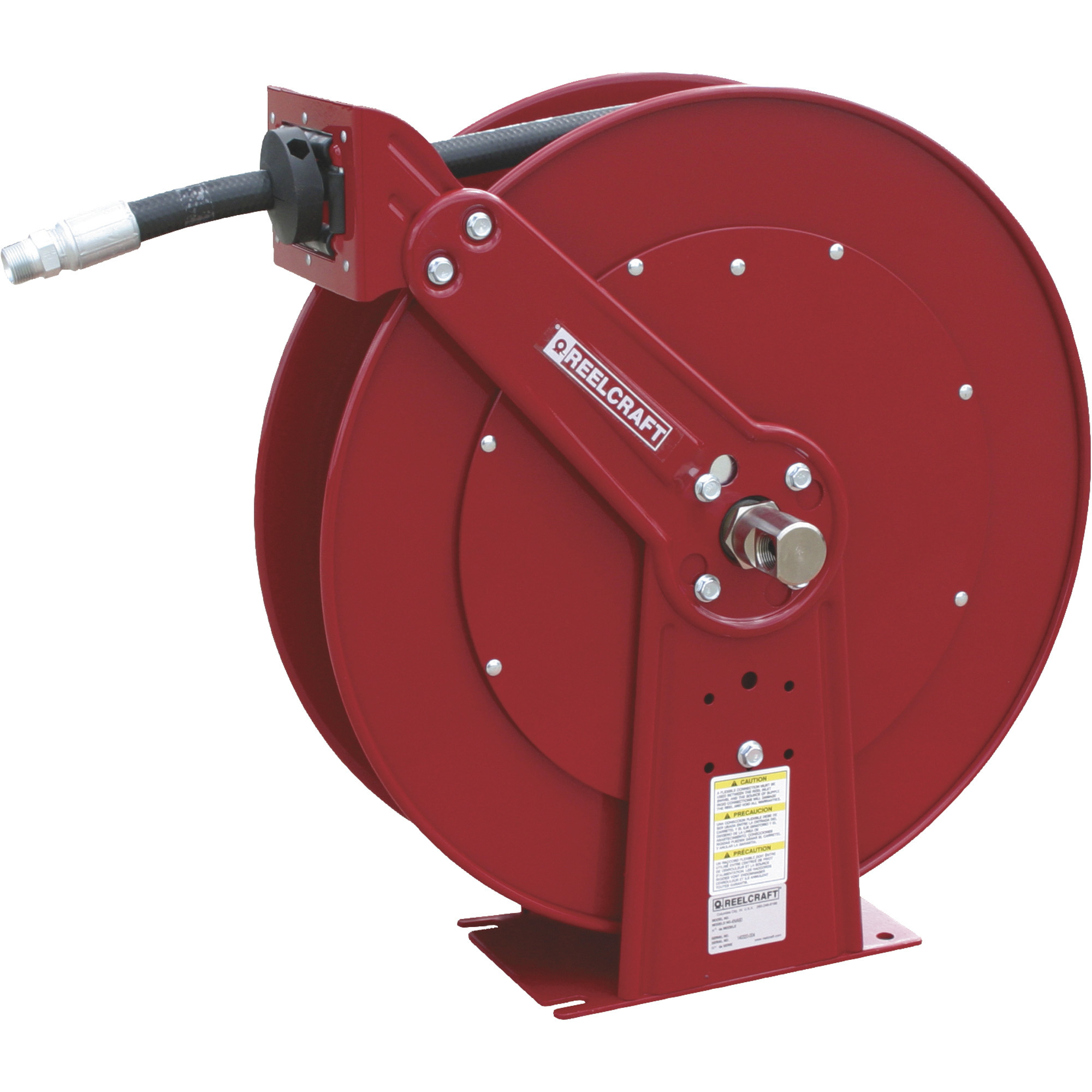 Reelcraft Heavy-Duty Spring Retractable Air Hose Reel — With 1/2in. x 100ft.  Hose, Max. 3000 PSI, Model# 82100 OMP