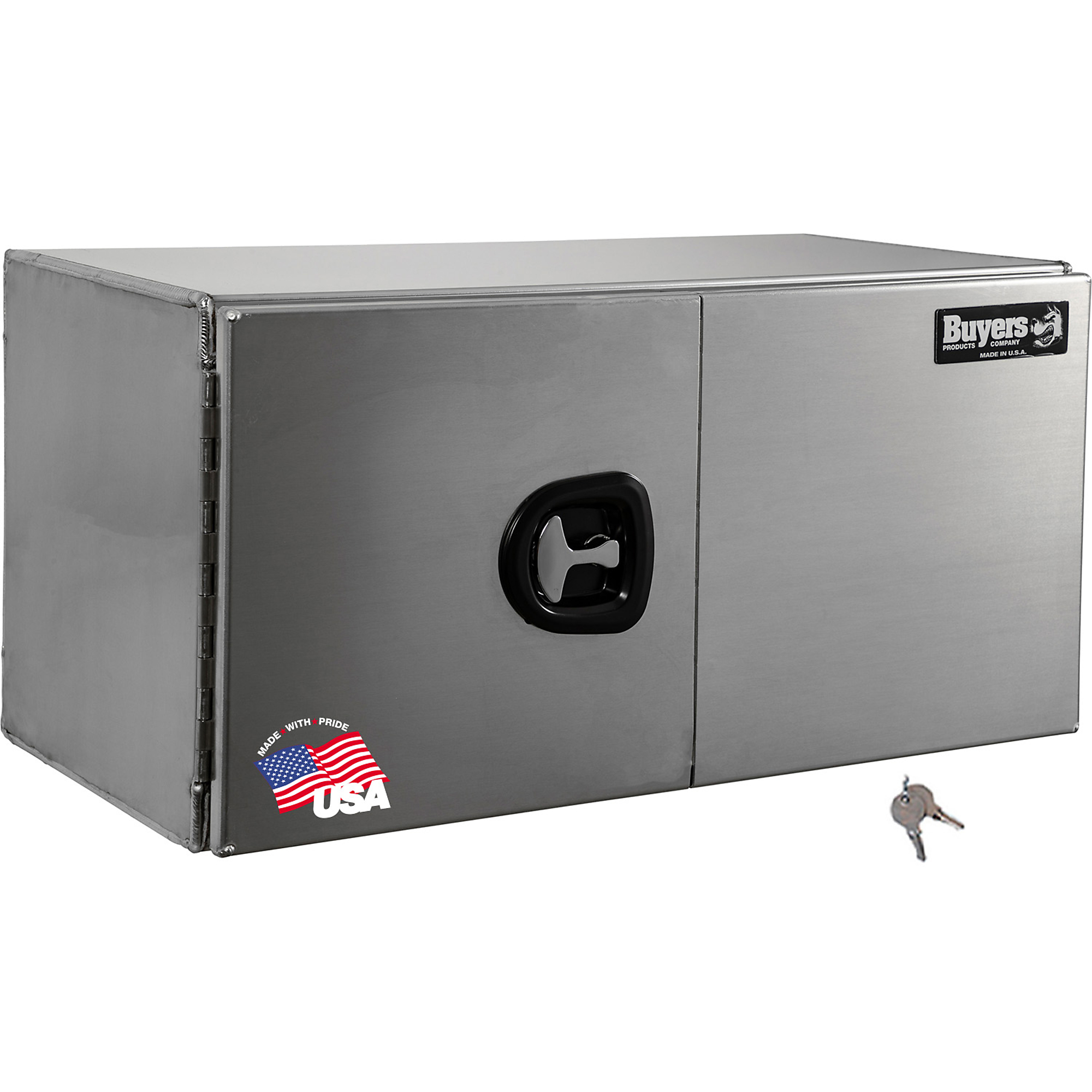 Buyers Products, 36x18x18 Pro 2 Door Underbody Truck Tool Job Storage Box, Width 36 in, Material Aluminum, Color Finish Bright Aluminum, Model# 1705405