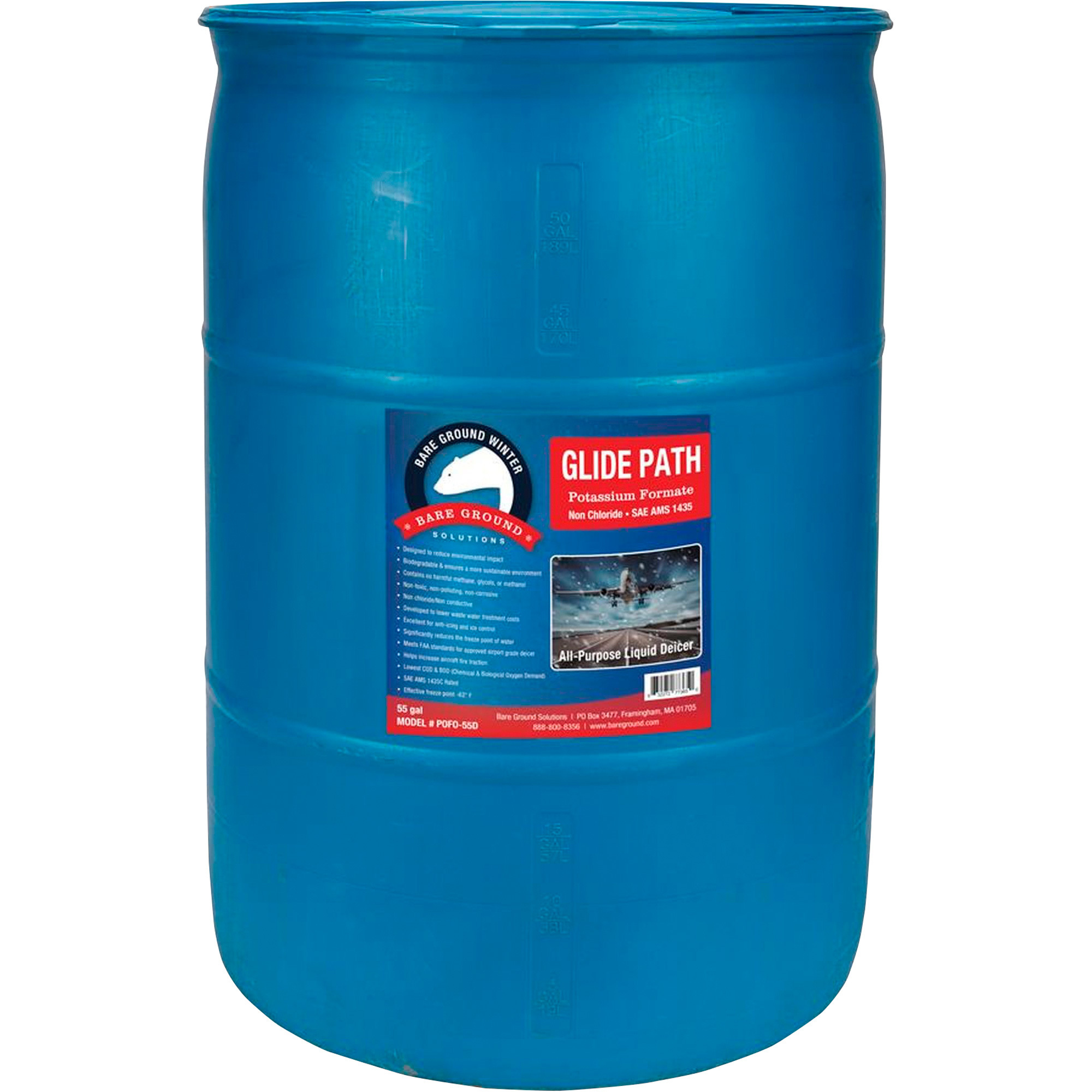 Bare Ground Clear Way Potassium Formate Liquid Deicer, 55-Gallon Drum, Model# PoFo-55D