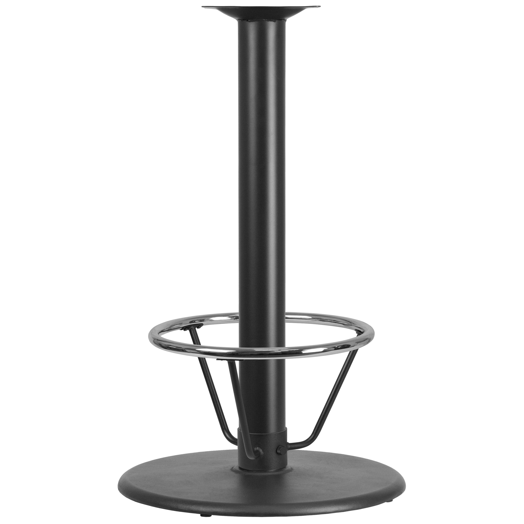 Flash Furniture Round Table Base with Column and Foot Ring, Black/Chrome, 24in. Dia. x 42in.H, Model#