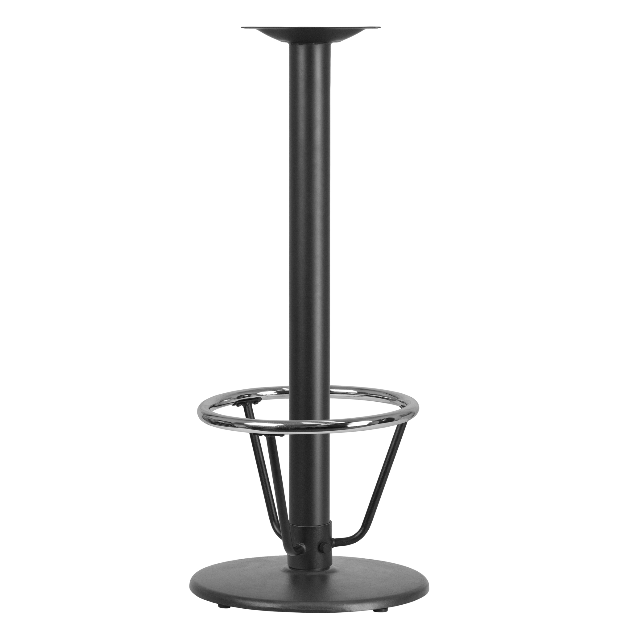 Flash Furniture 18in. Round Table Base with Bar Height Column and Foot Ring, Black, Model# XUTR18BAR3CFR