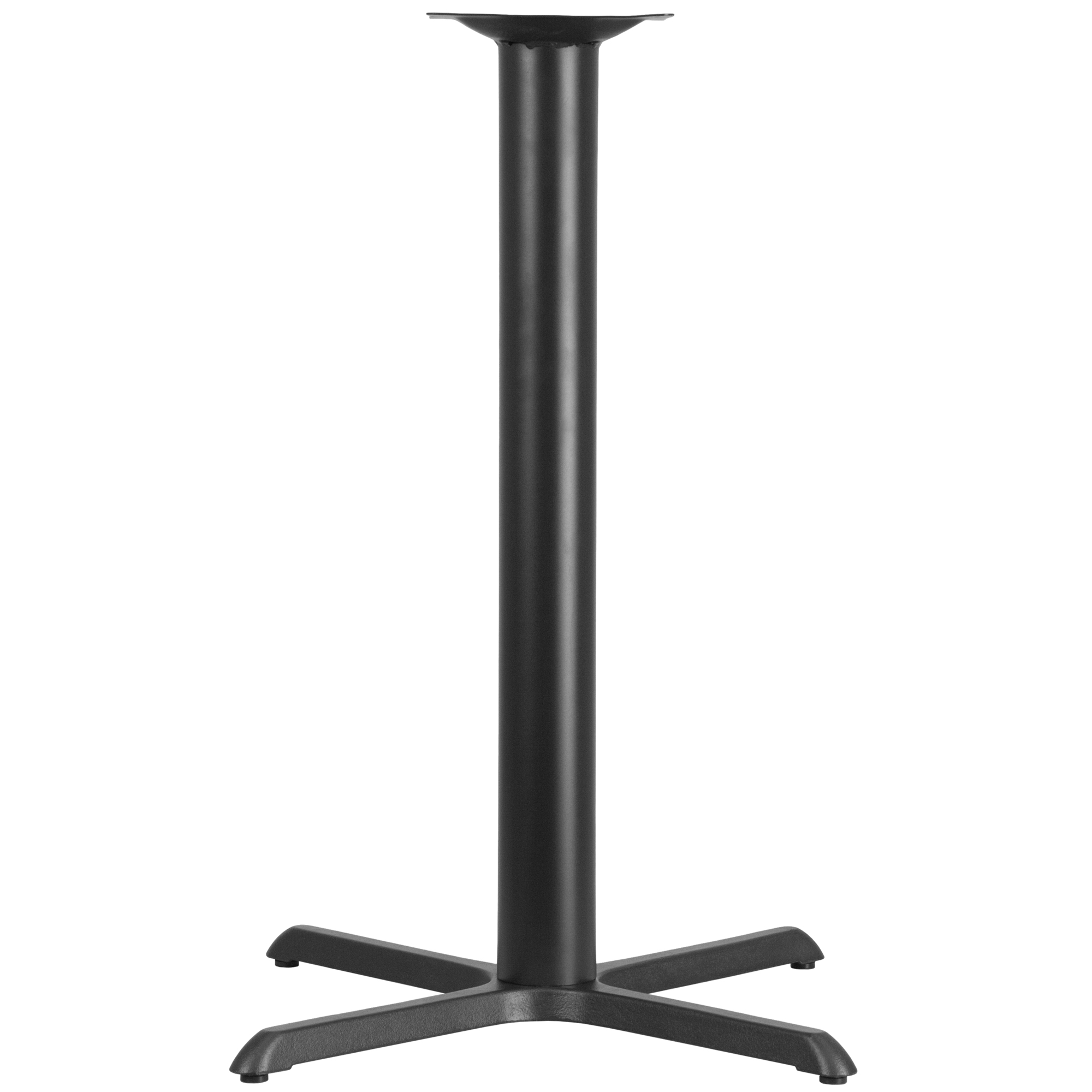 Flash Furniture Bar Table X-Base with Column and Foot Ring, Black/Chrome, 33in. Dia. x 42in.H, Model# XUT3333BAR