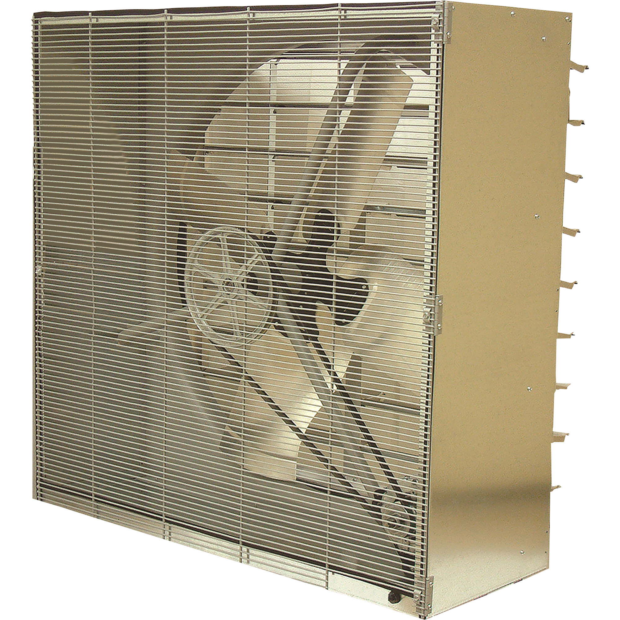 TPI Cabinet Exhaust Fan with Shutter - 42in. Diameter, 10600 CFM, Belt Drive, Galvanized Steel, Aluminum Shutter, Model# CBT42B