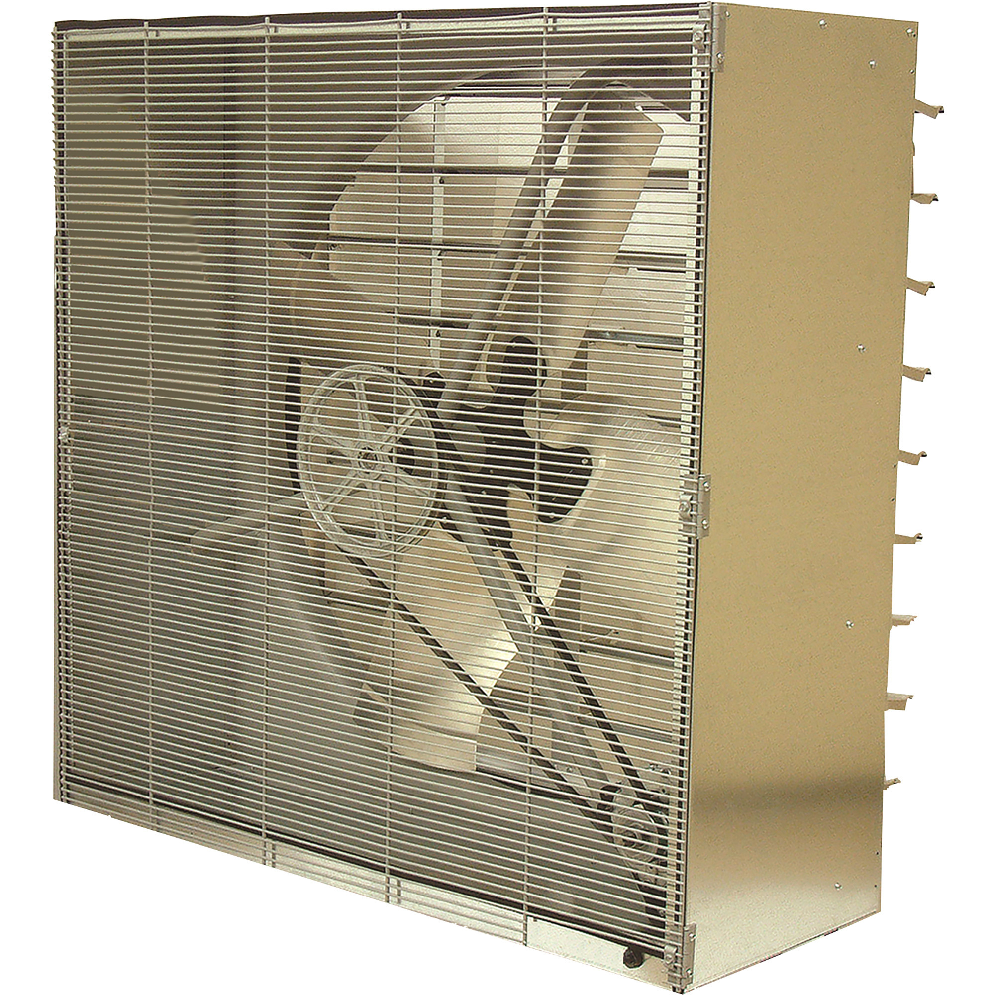 TPI Cabinet Exhaust Fan with Shutter - 48in. dia., 14400 CFM, Galvanized Steel Housing, Aluminum Shutter, Belt Drive, Model# CBT48B