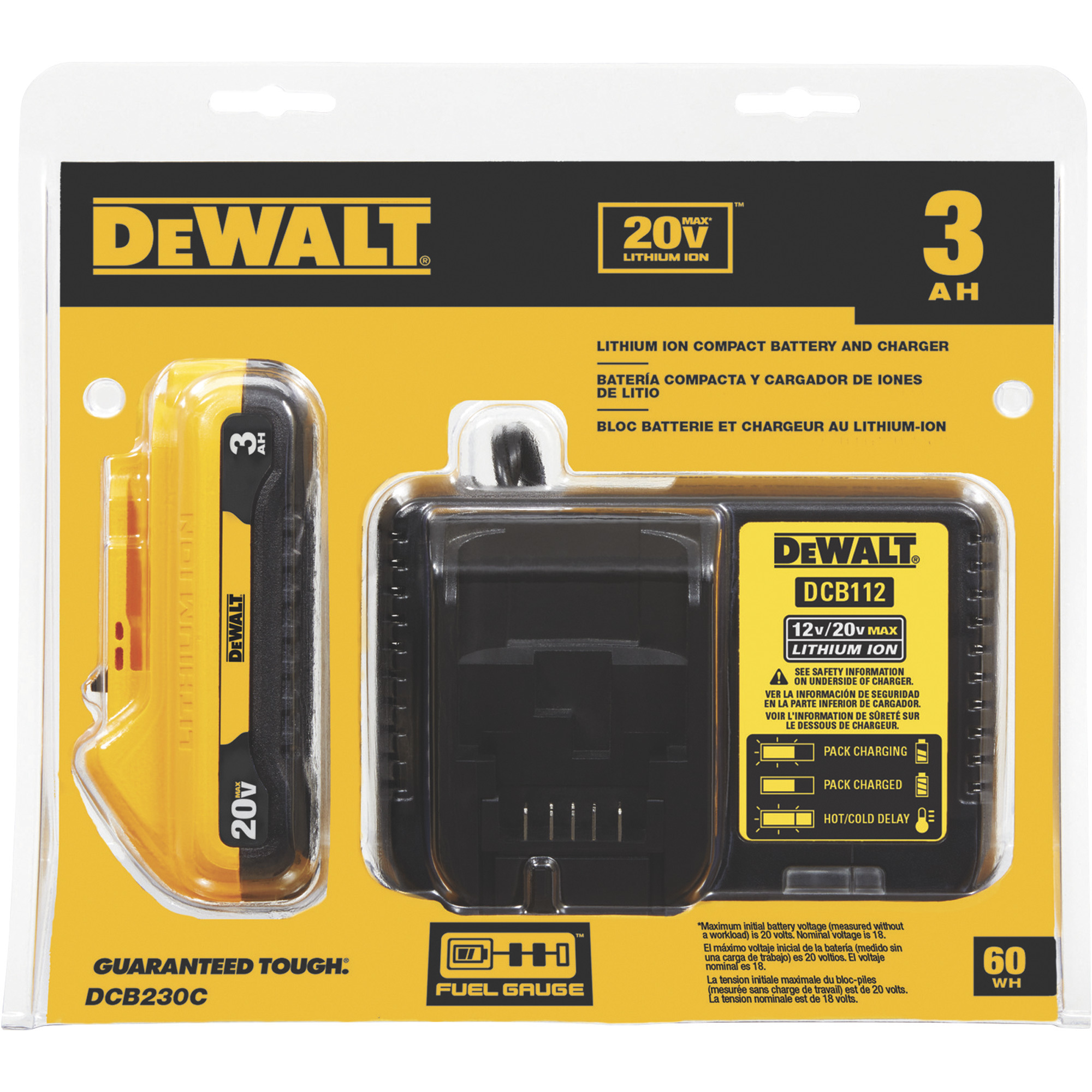 DEWALT 20 Volt MAX* Starter Kit, With 3.0Ah Compact Battery and Charger ...