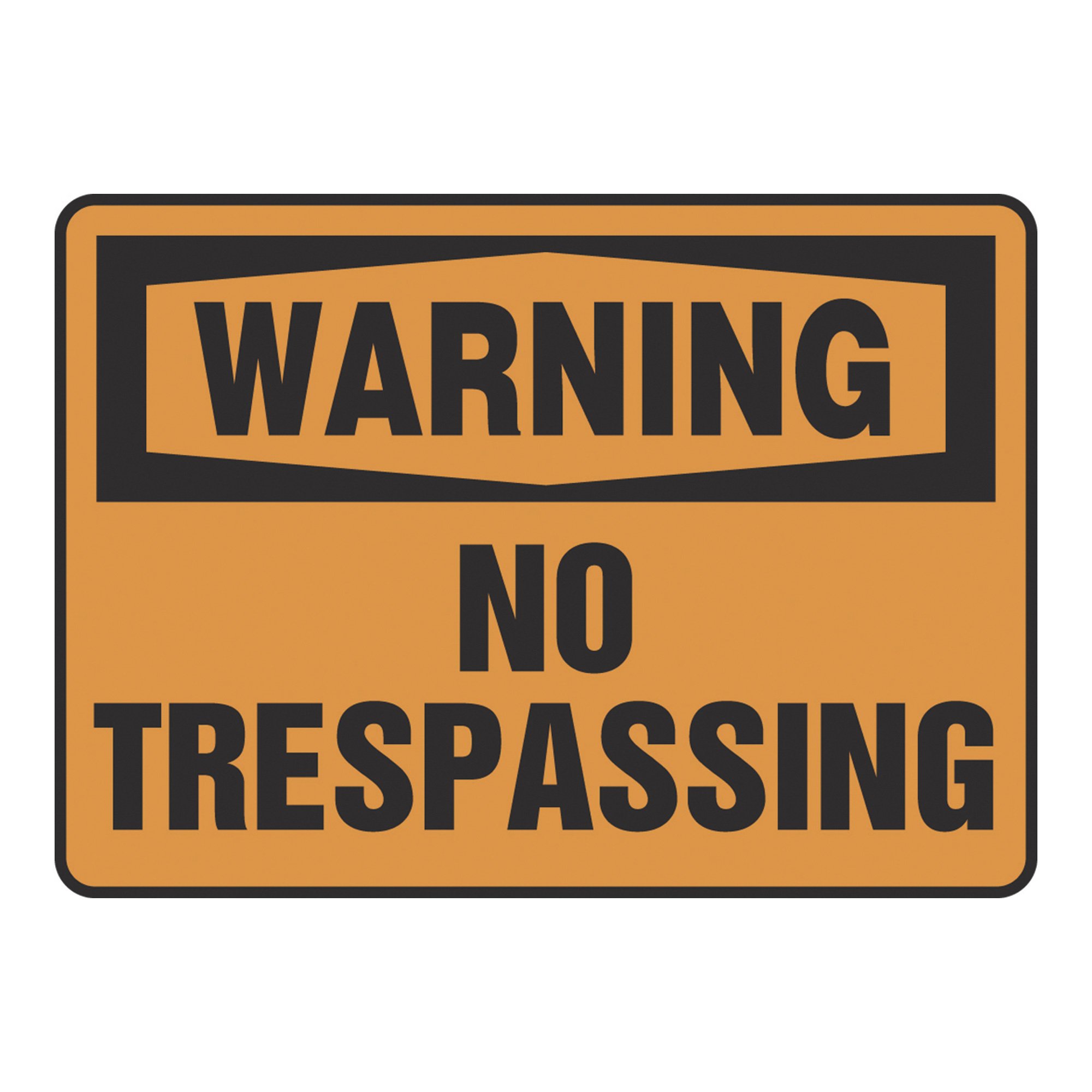 Accuform WARNING, NO TRESPASSING Safety Sign — 14in.L x 10in.H ...