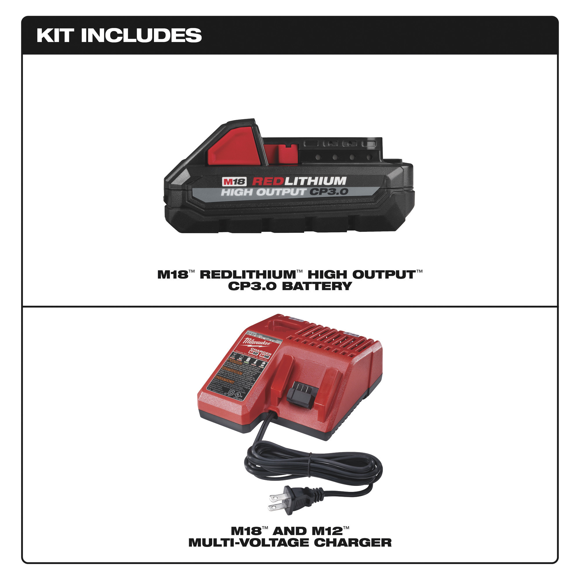 Milwaukee M18 RedLithium High Output CP3.0Ah Battery Pack and Charger