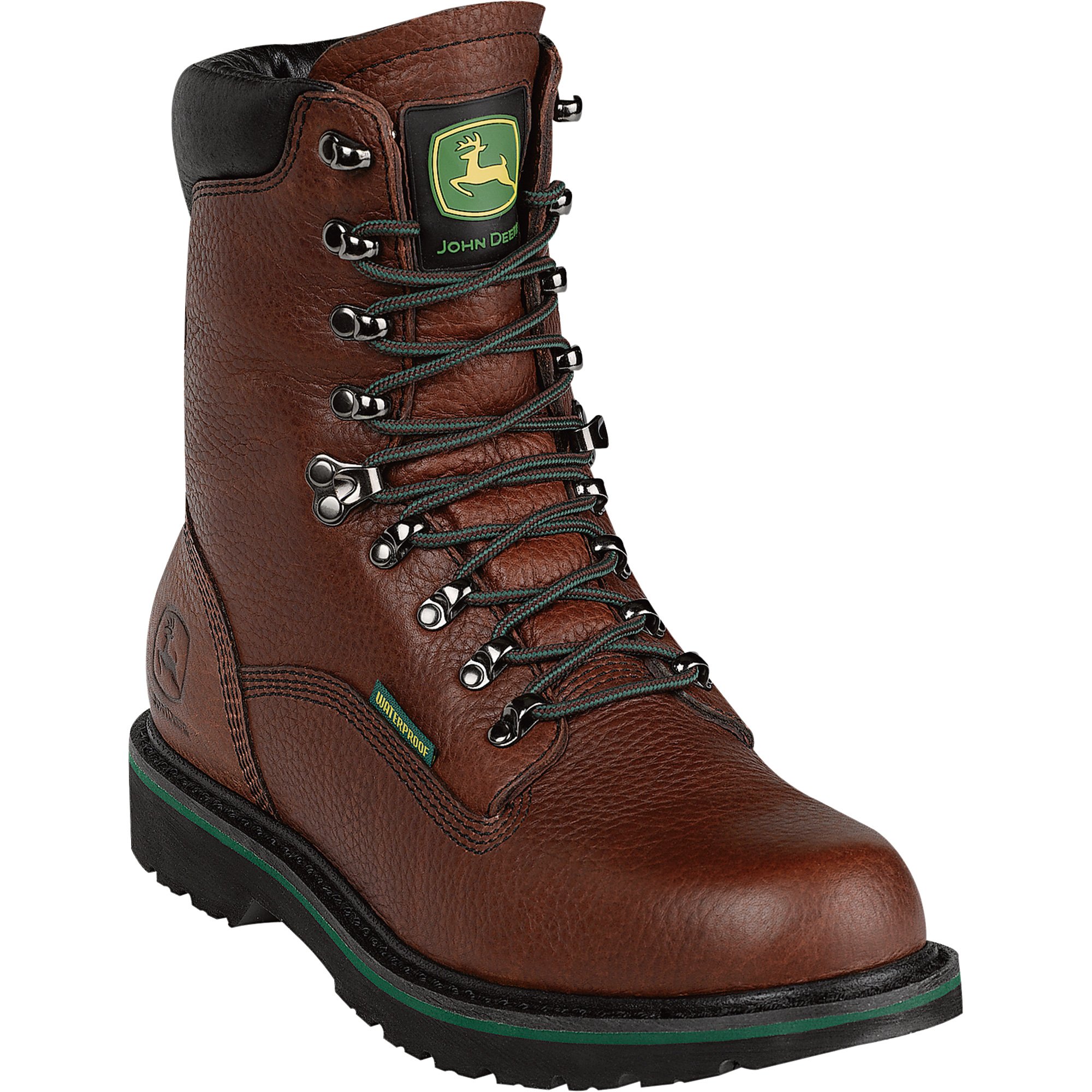 John Deere 50964 Soft Toe Leather Work Boots Men Sz 8M Brown Lace Up Made in USA John Deere Waterproof: Flex-Wedge Ranger - Wild Yew main image 3