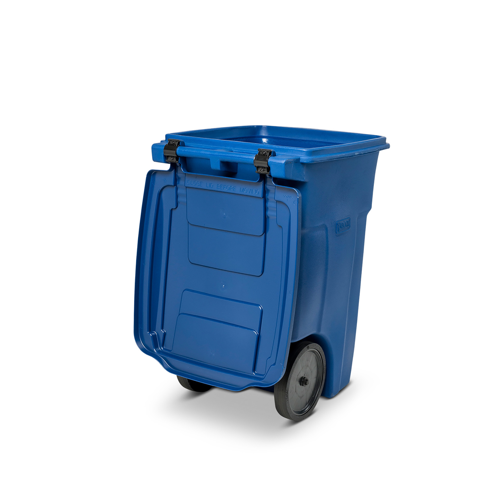 Toter 2-Wheel Trash Can with Lid - Blue, 96-Gallon, Model# ANA96-00BLU