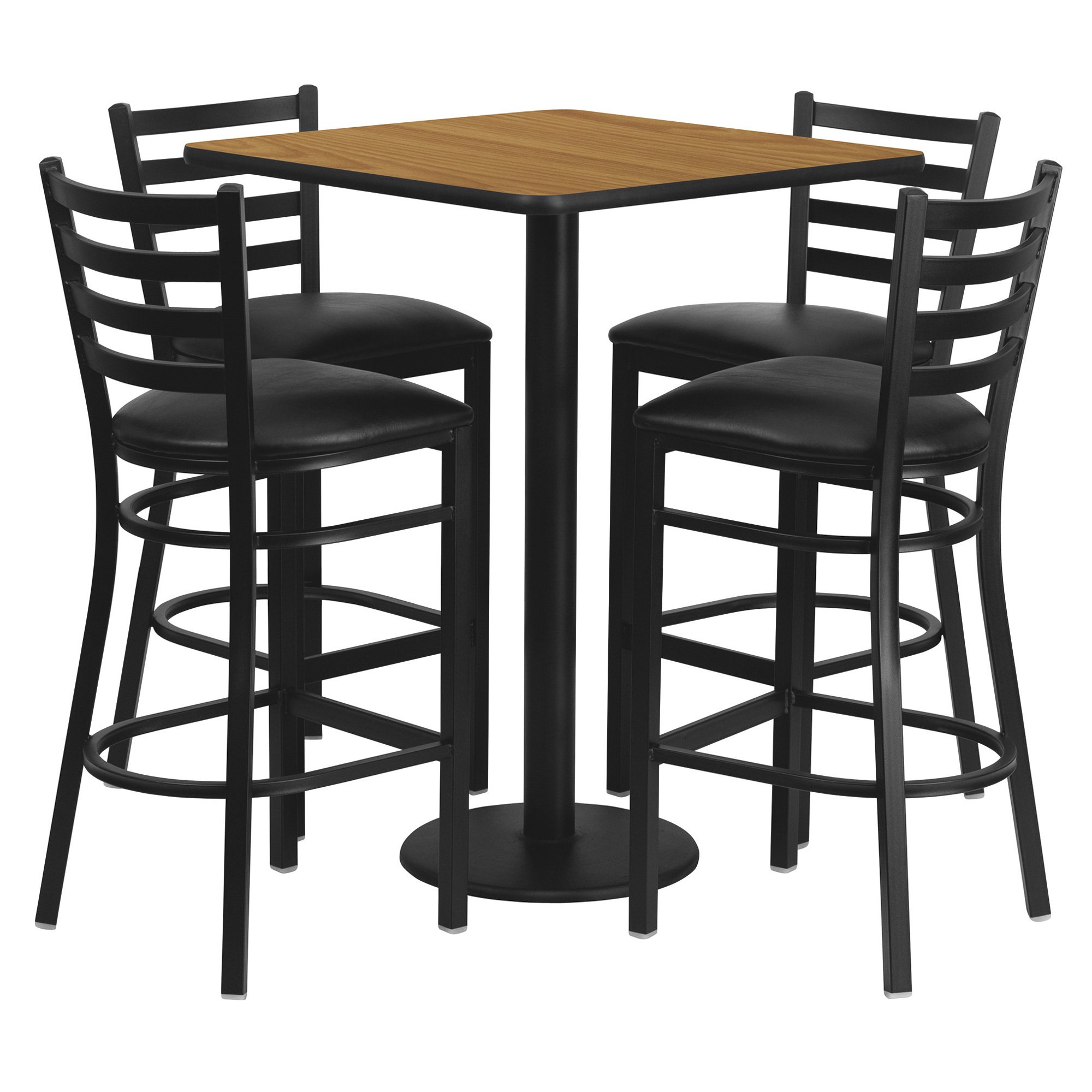 Flash Furniture 30in. Square Bar-Height Table and 4-Pc. Stool Set ...