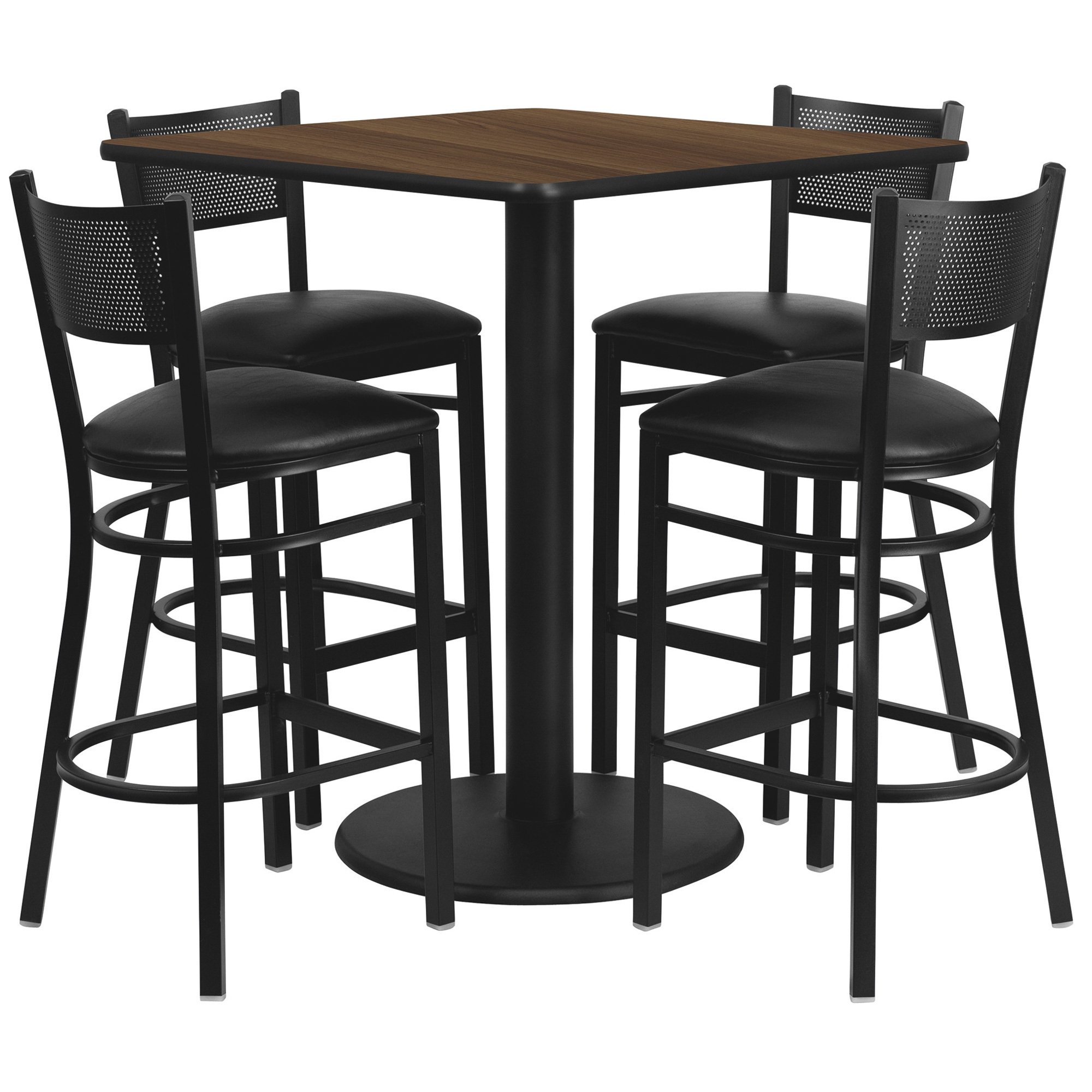 Flash Furniture 36in. Square Bar-Height Table and 4-Pc. Stool Set ...