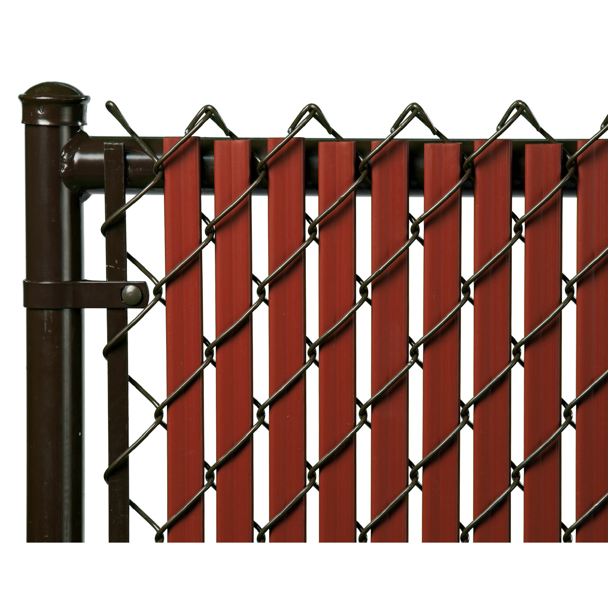 Tube Slats 8ft. Vertical Tube Privacy Slats, 82-Pc. Set, Redwood, Covers 10 Linear Feet, Model# ST8RW