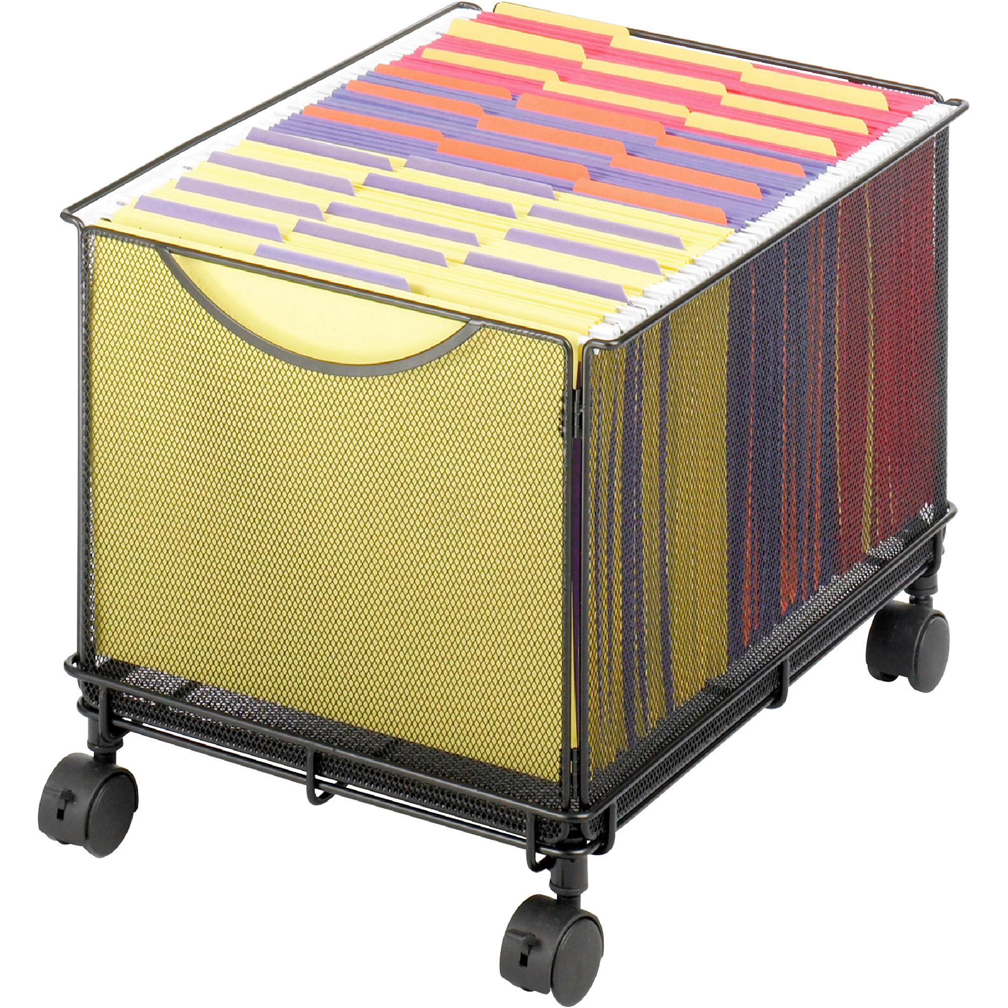 Safco Onyx Mesh Rolling File Cube, Black, 13 1/2in.W x 16 3/4in.D x 13in.H, Model# 5211BL