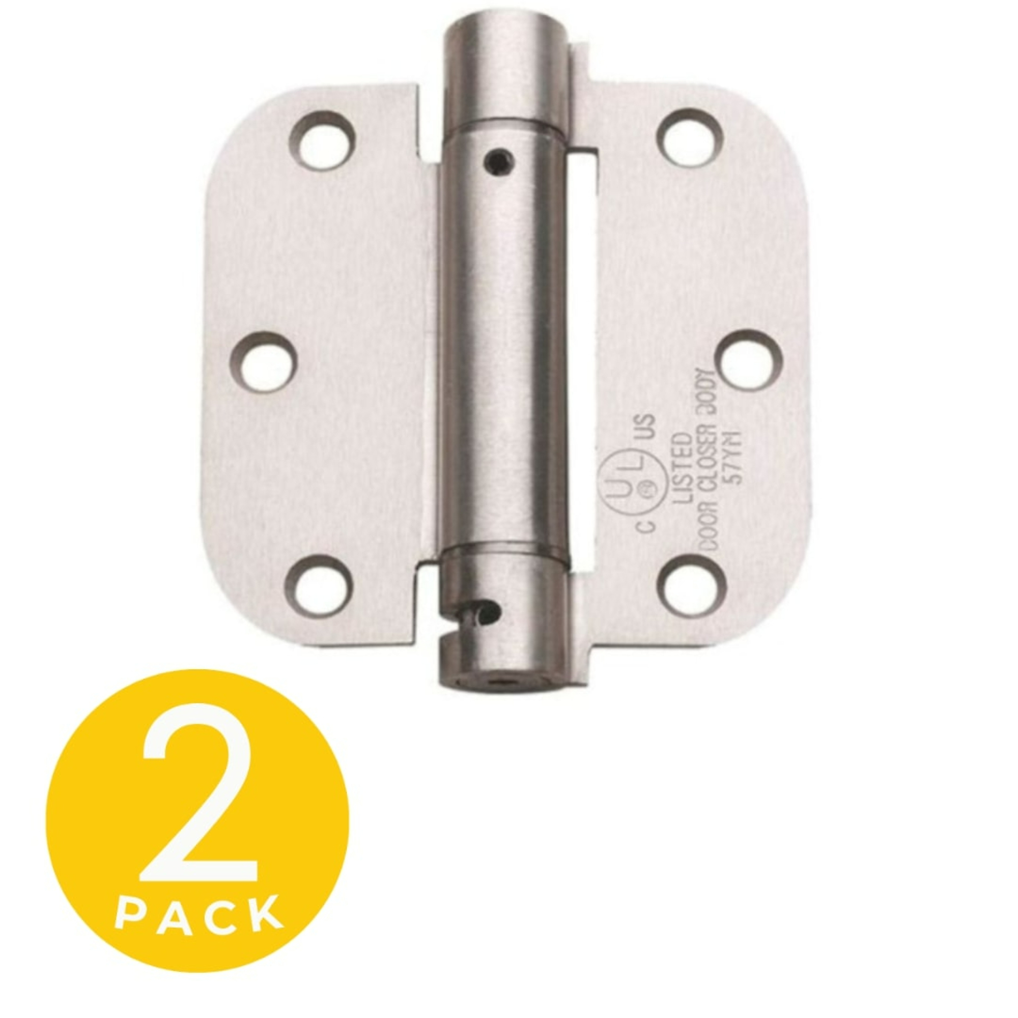 Global Door Controls CPS3535 Series Commercial Full Mortise Spring Hinge, 2-Pk, Dull Nickel, 3.5in. x 3.5in., Model# CPS3535-5/8-US15-M