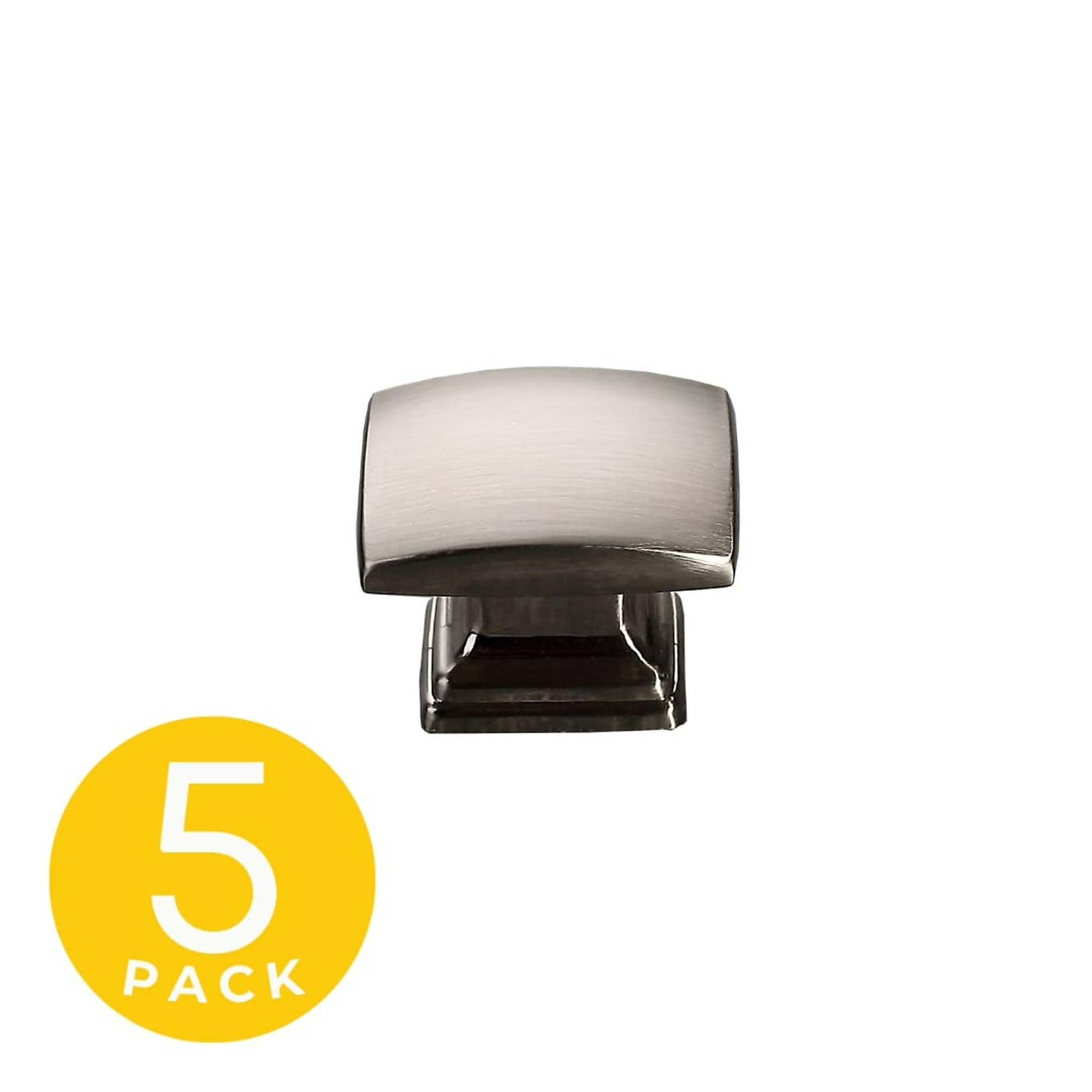 Sapphire Helix Series Modern Satin Nickel Square Cabinet Knob — 1in., 5-Pack, Model# SP-2828-K-SN-5