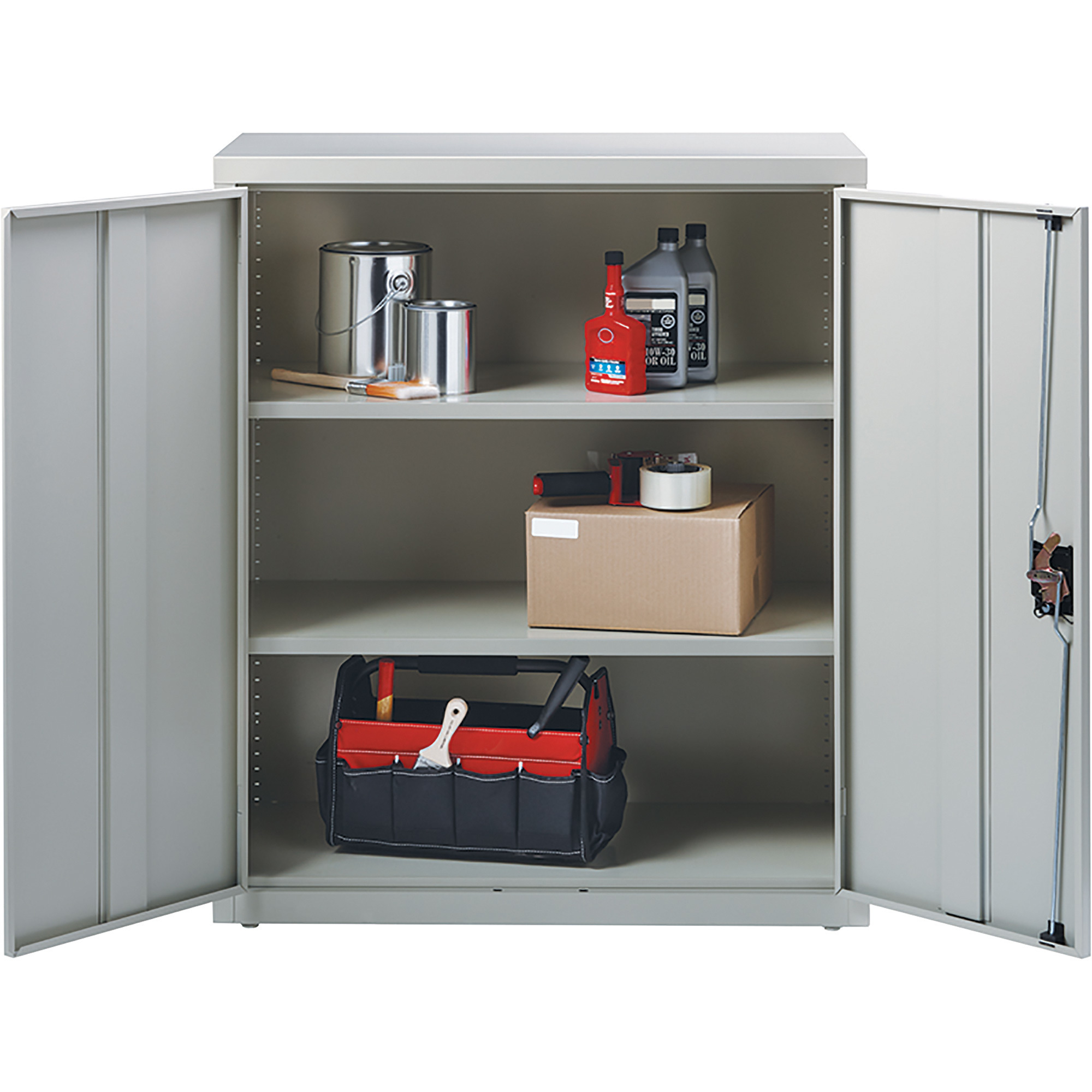 Hirsh Multipurpose 2-Shelf Steel Storage Cabinet — Light Gray, 36in.W x ...