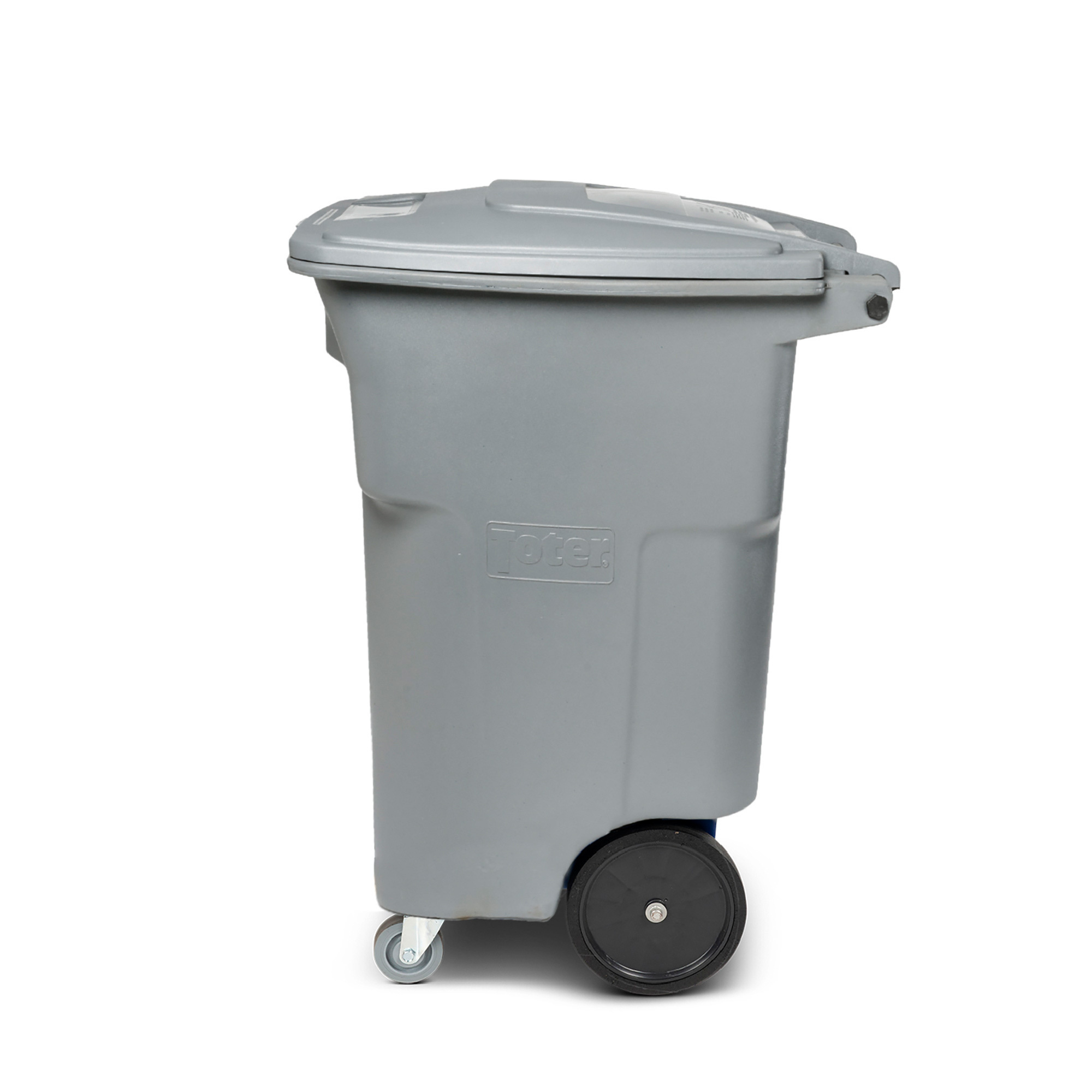 Viking Toter Classic Rollout Trash Can / Cart with Lid - 95 Gallon - Gray