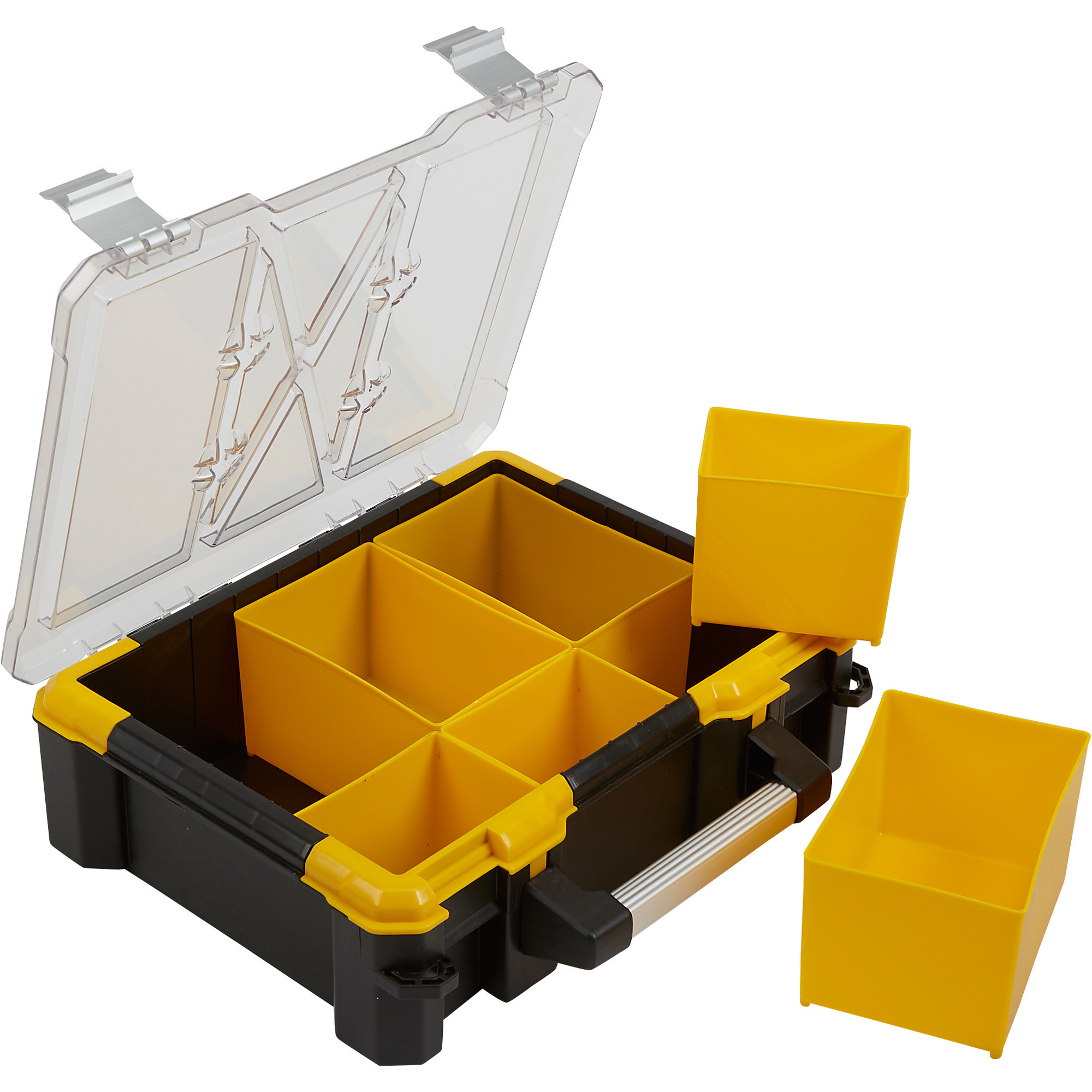 X-Space Plastic Storage Box With 6 Bins, 15in.W x 13 7/16in.D x 4 5 ...