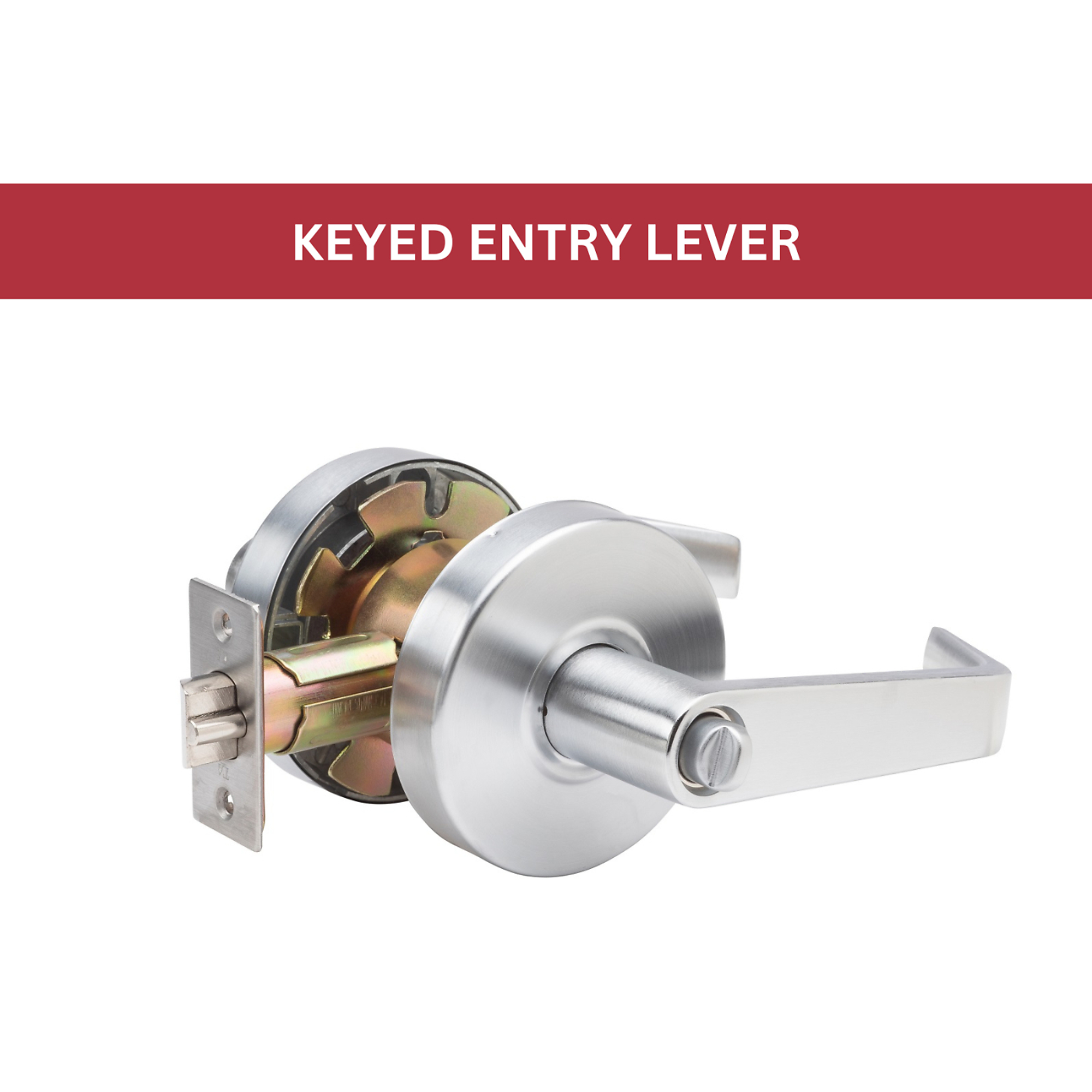 Trans Atlantic Global Door Controls Eiffel Commercial Entry Door Handle — Brushed Chrome, Grade 2, Cylindrical, ADA Compliant, Model# GAL-1151L-R-626