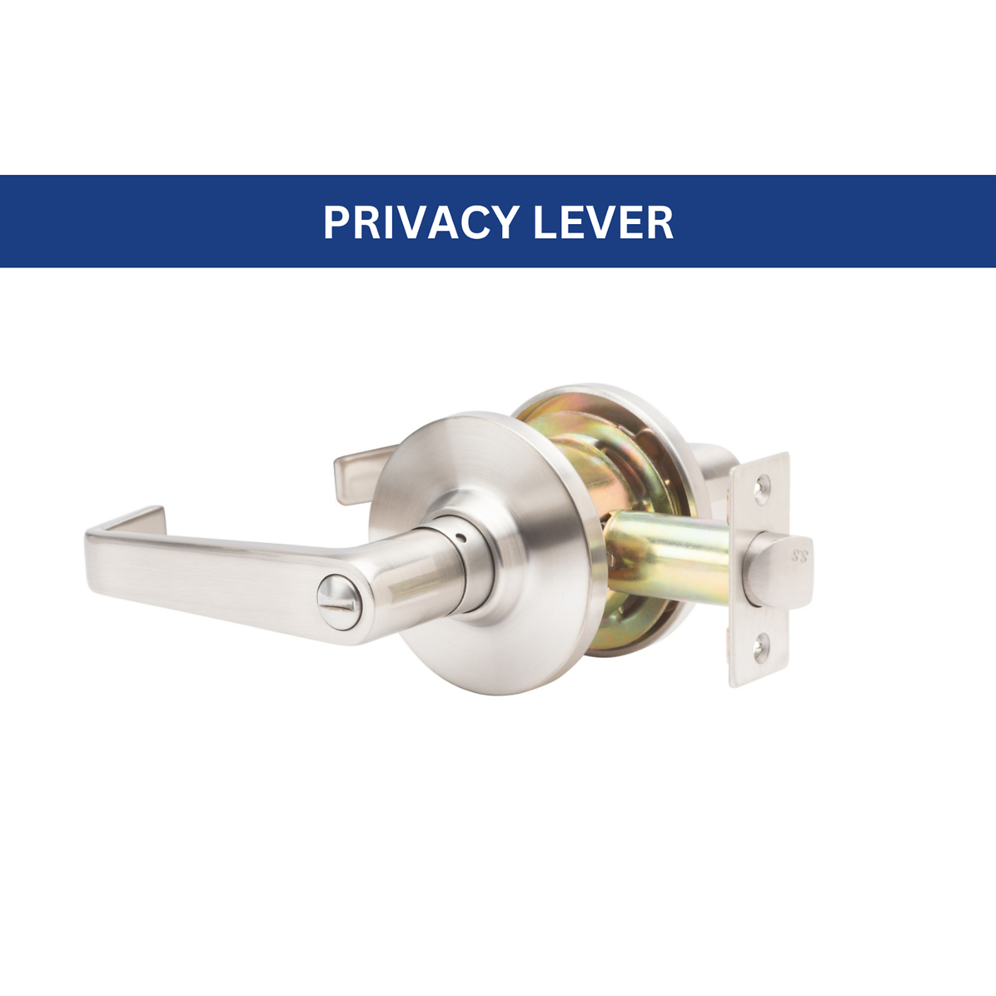 Trans Atlantic Global Door Controls Privacy Door Handle with Lock — Brushed Chrome, Grade 3, Commercial/Residential, Model# GLC-5140L-626