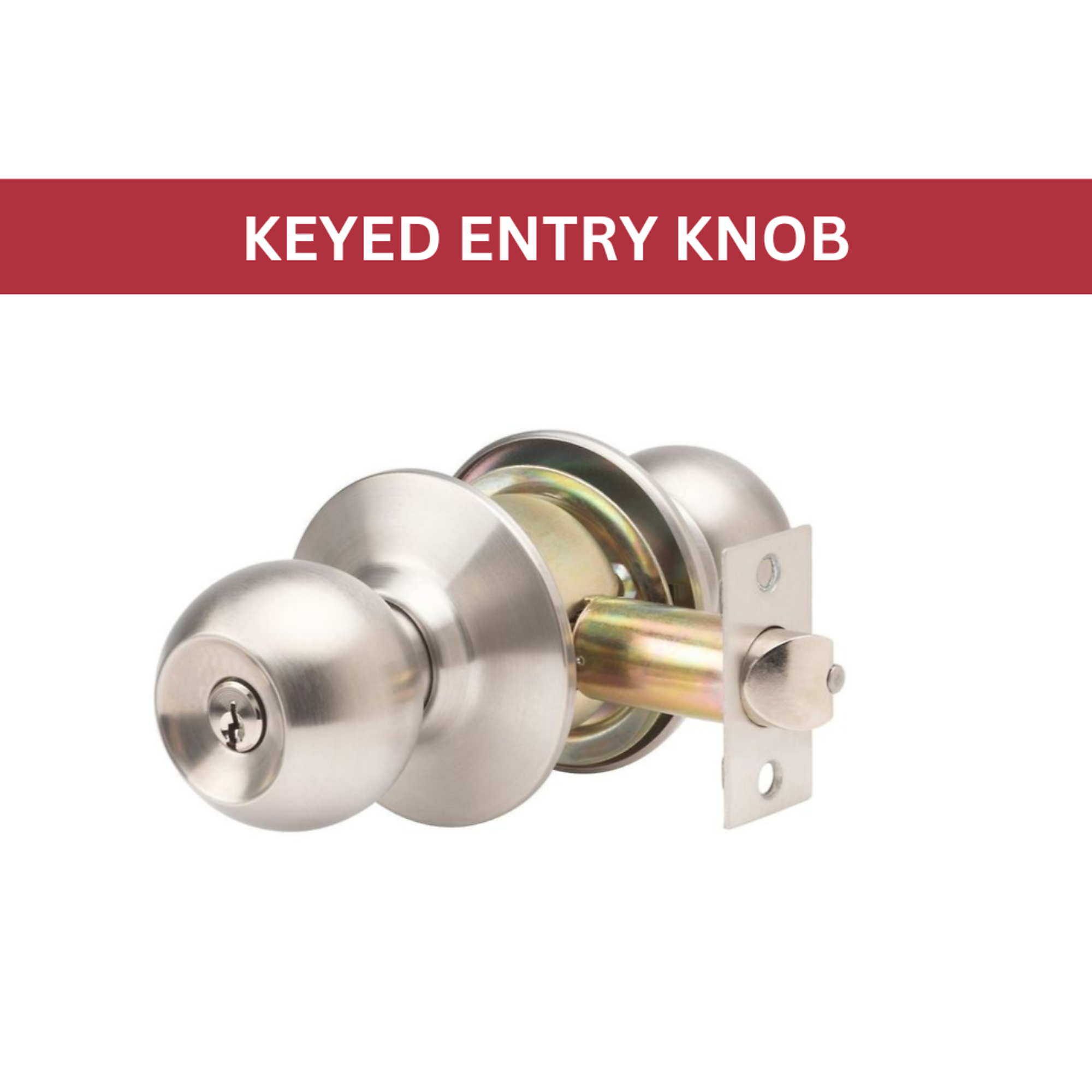 Trans Atlantic Global Door Controls GLC Series Entry Door Knob with Lock — Brushed Chrome, Grade 3, Model# GLC-5151B-626