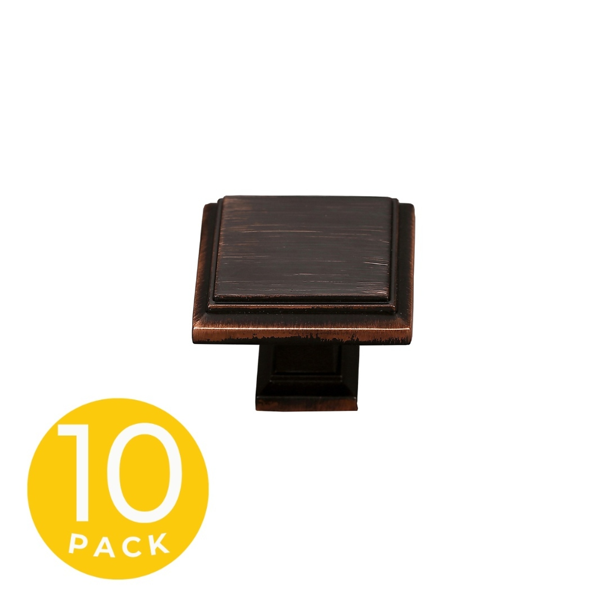 Sapphire Accent Series Modern Square Cabinet Knob — 1in., Oil Rubbed Bronze, 10-Pack, Model# SP-1071-K-ORB-10