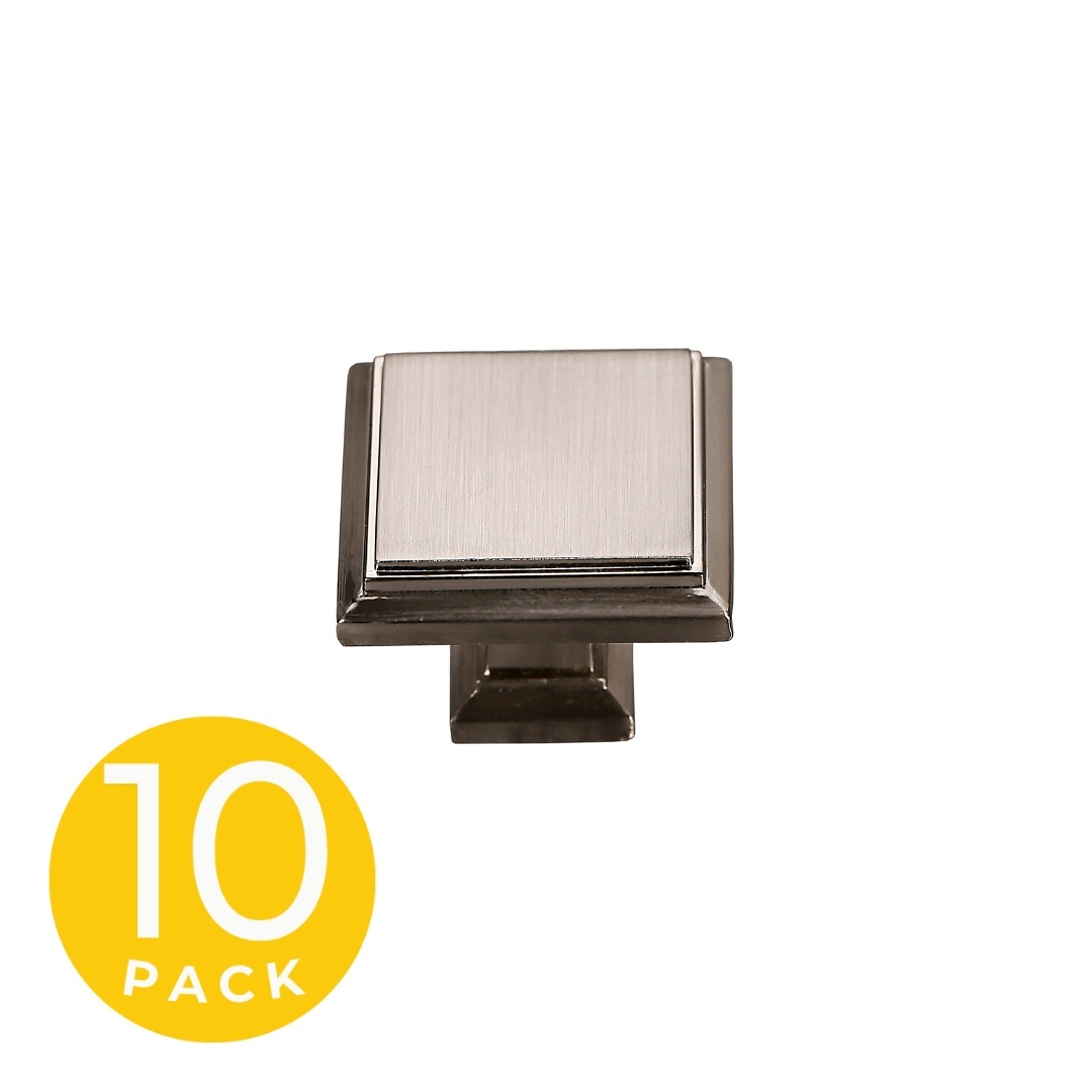 Sapphire Accent Series Modern Square Cabinet Knob — 1in., Satin Nickel, 10-Pack, Model# SP-1071-K-SN-10