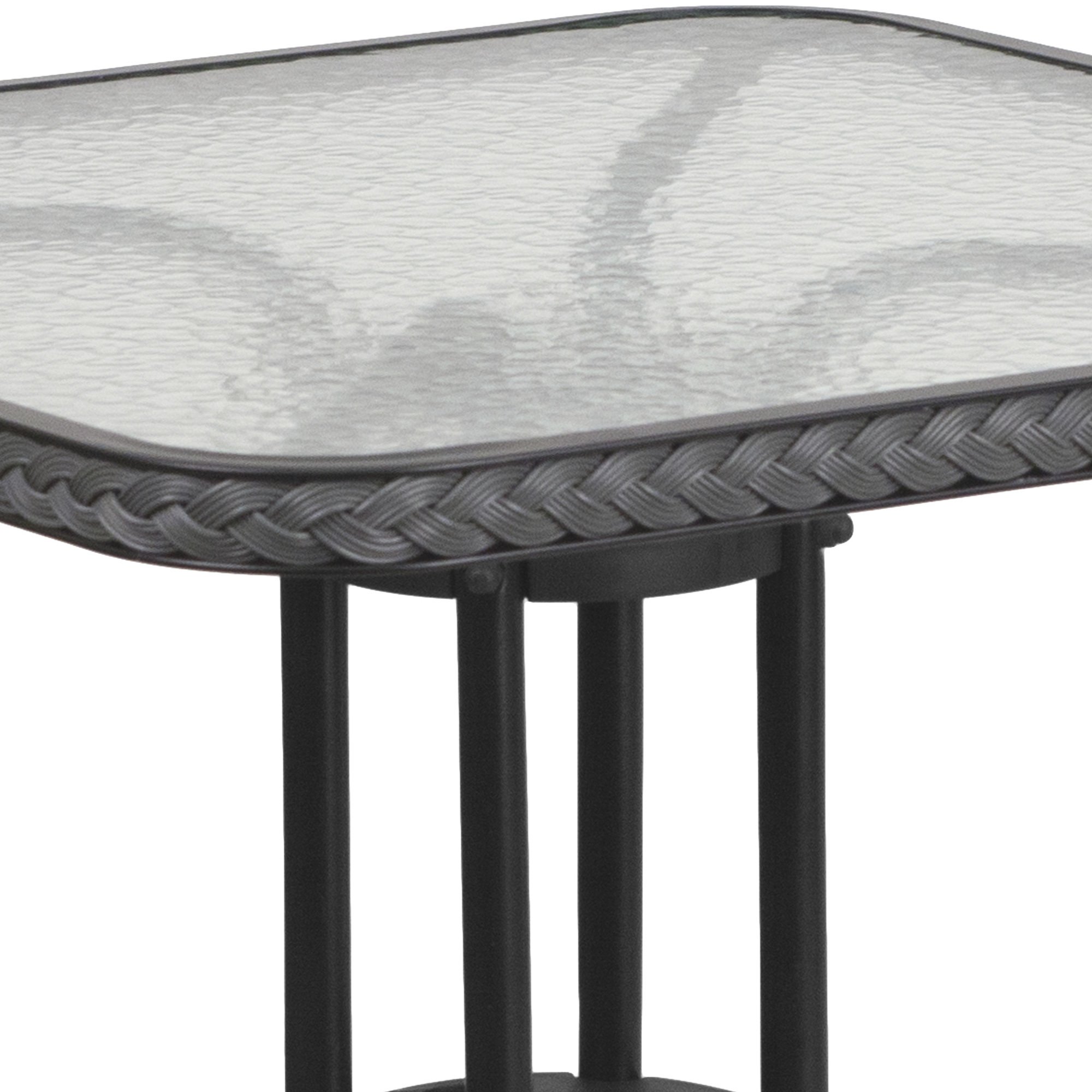 Rattan Table Rext Flash Furniture 28in. Square Glass/Rattan Table — Clear/Gray Rattan ...