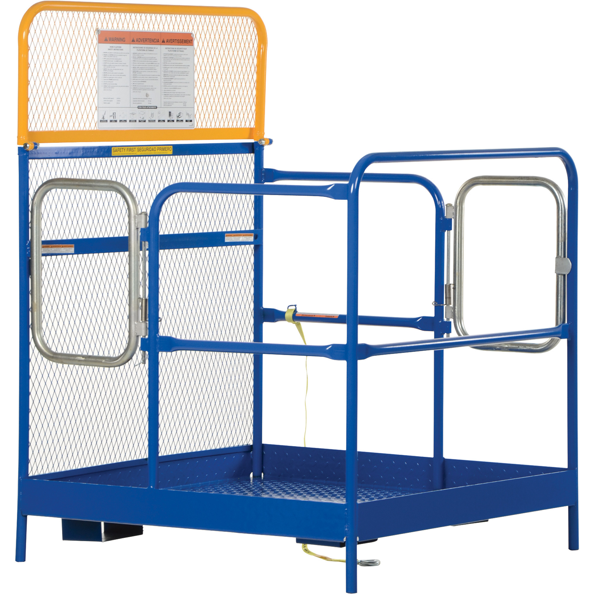 Vestil Work Platform - 48in. x 48in., Side Dual-Door Entry, Expanded Metal Back, Model# WP-4848-DD