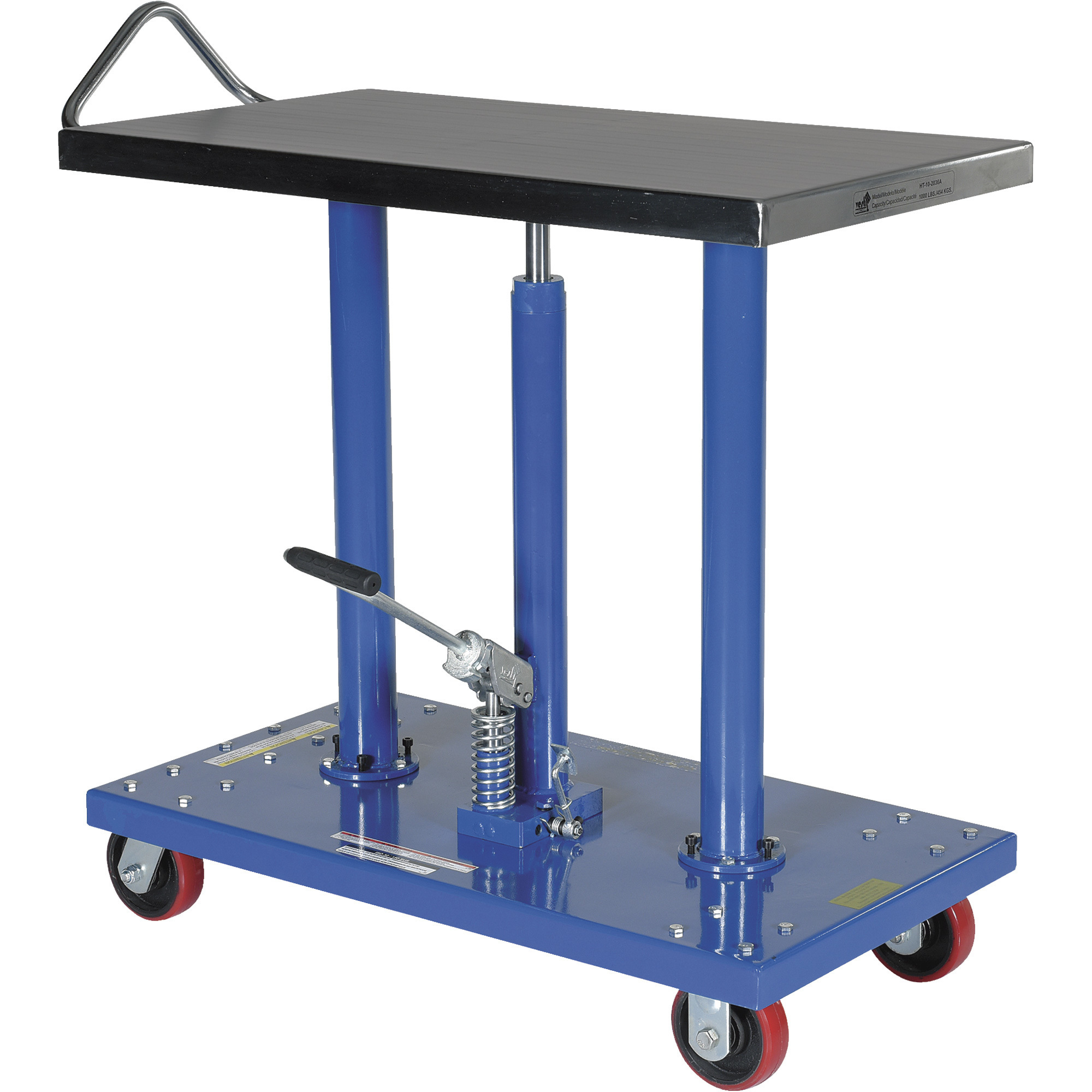 Vestil Manual Hydraulic Post Table - 1,000-Lb. Capacity, Two-Speed Foot Pump, Model# HT-10-2036A
