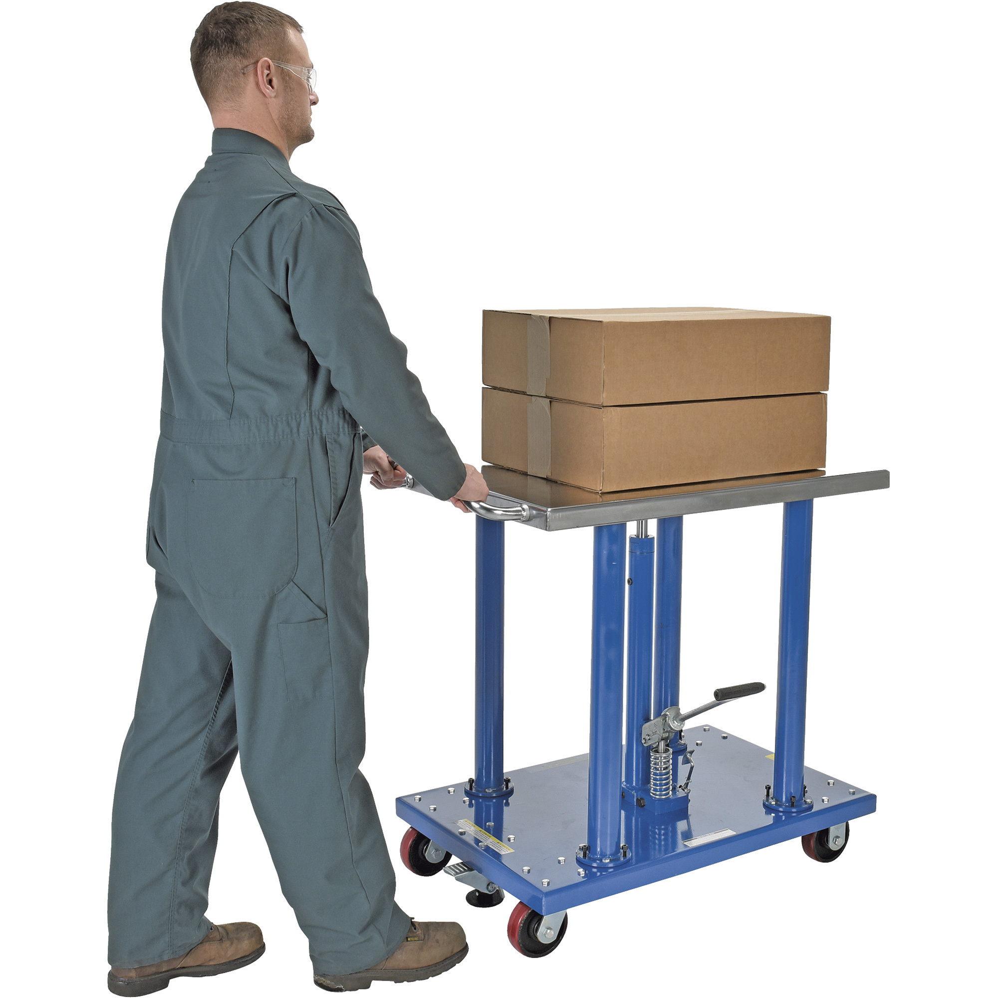 Working Table Posts Vestil Manual Hydraulic Post Table - 2,000-Lb. Capacity, Telescoping ...