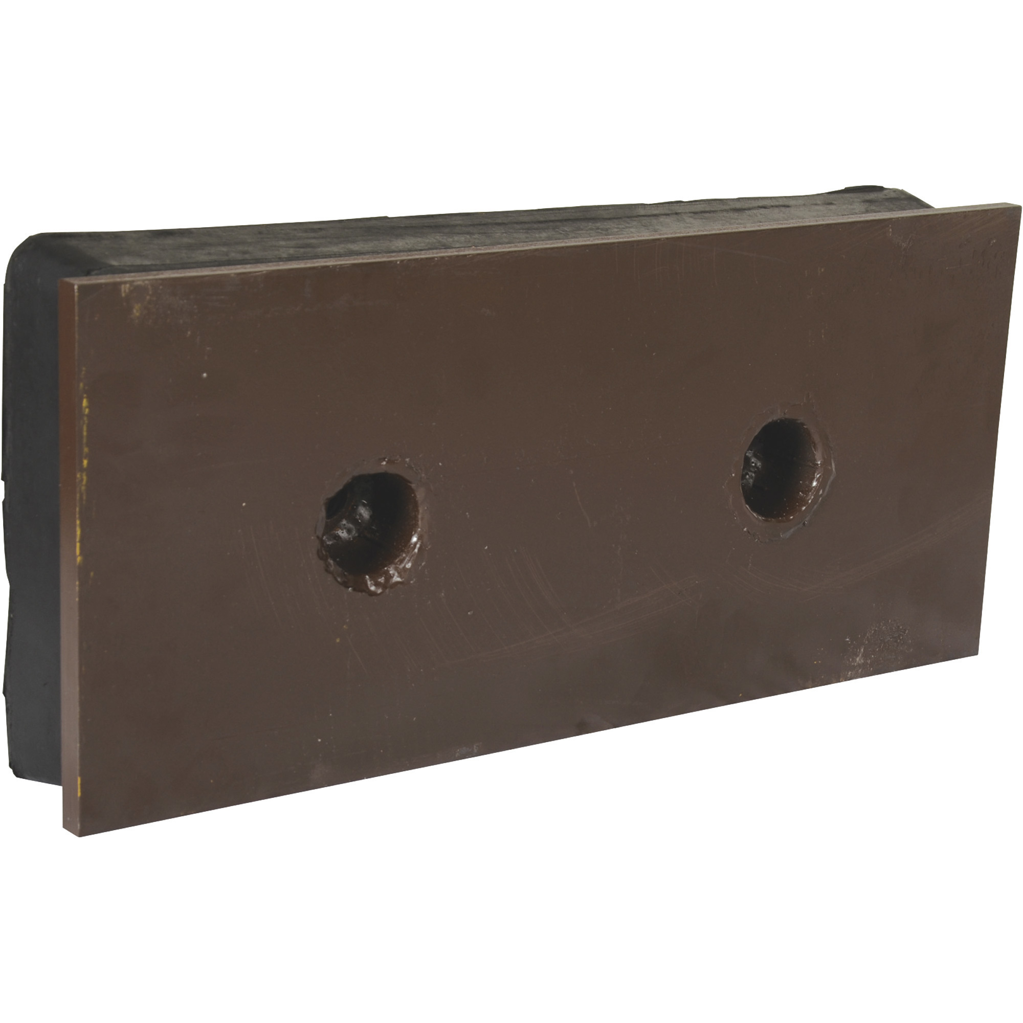 Vestil Steel-Faced Molded Rubber Bumper - 18in. x 8in. x 2in., Rectangular, Fiber-Reinforced, Model# B-818-SF