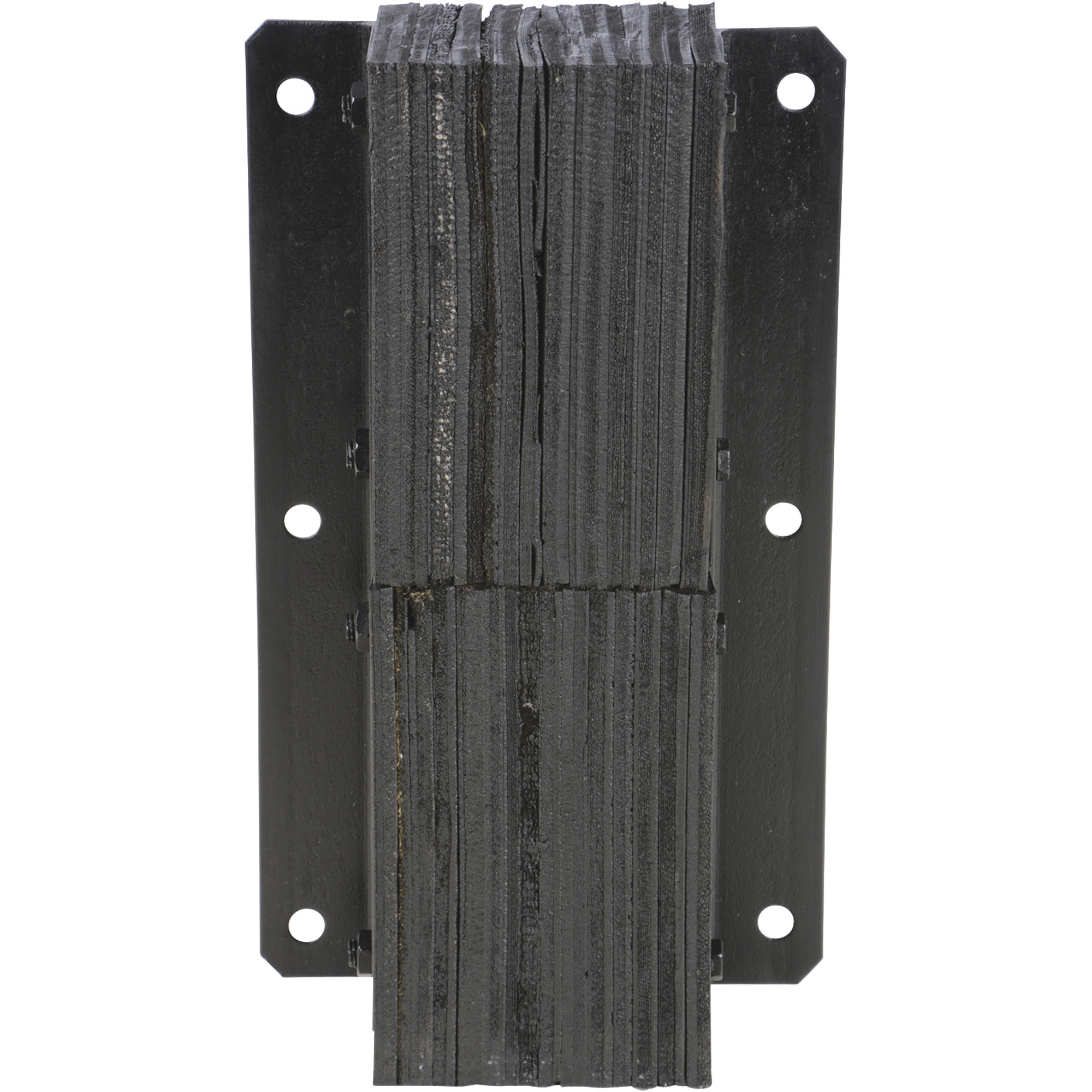 Vestil Rubber Laminated Dock Bumper, 24in. x 11in. x 4-1/2in., Black, Model# V-1124-4.5