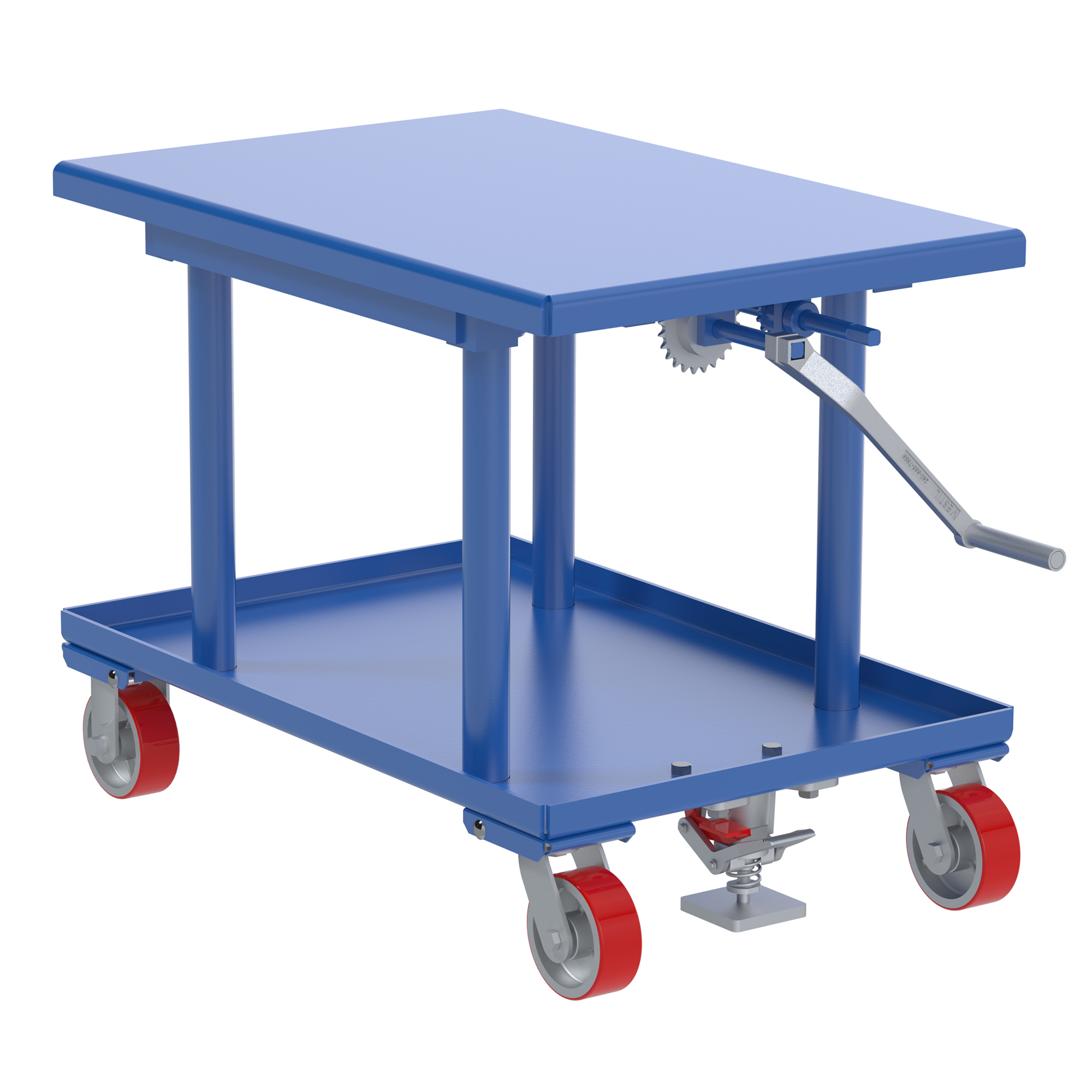 Vestil High-Profile Mechanical Post Table - 36in.L x 24in.W, Adjustable Height, Steel, Model# MT-2436-HP