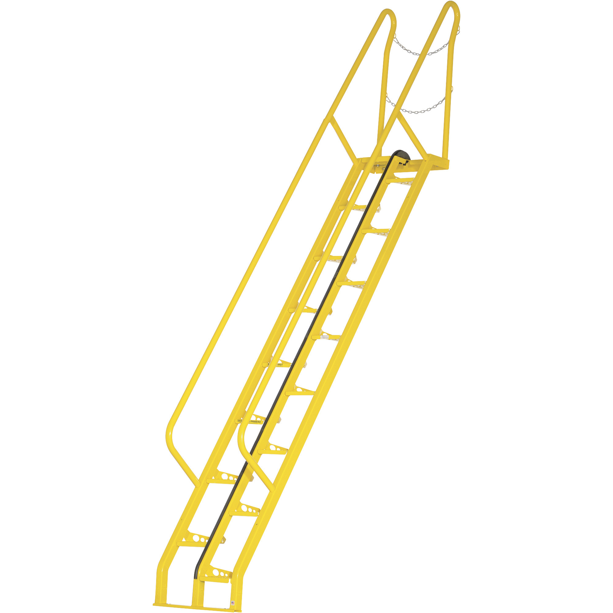 Vestil Alternating-Tread Stairs - 16 Steps, 56° Step Angle, Steel Construction, Safety Chains, Model# ATS-10-56