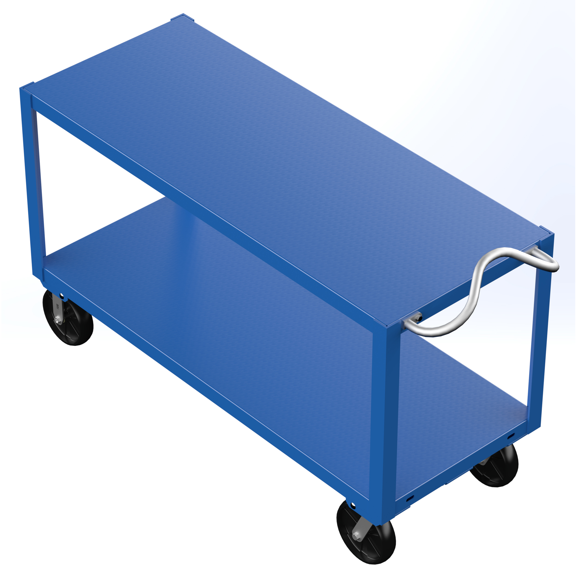 Vestil Ergo-Handle Cart - 60in.L x 24in.W, 4,000-Lb. Capacity, 2 Shelves, Model# DH-PH4-2460