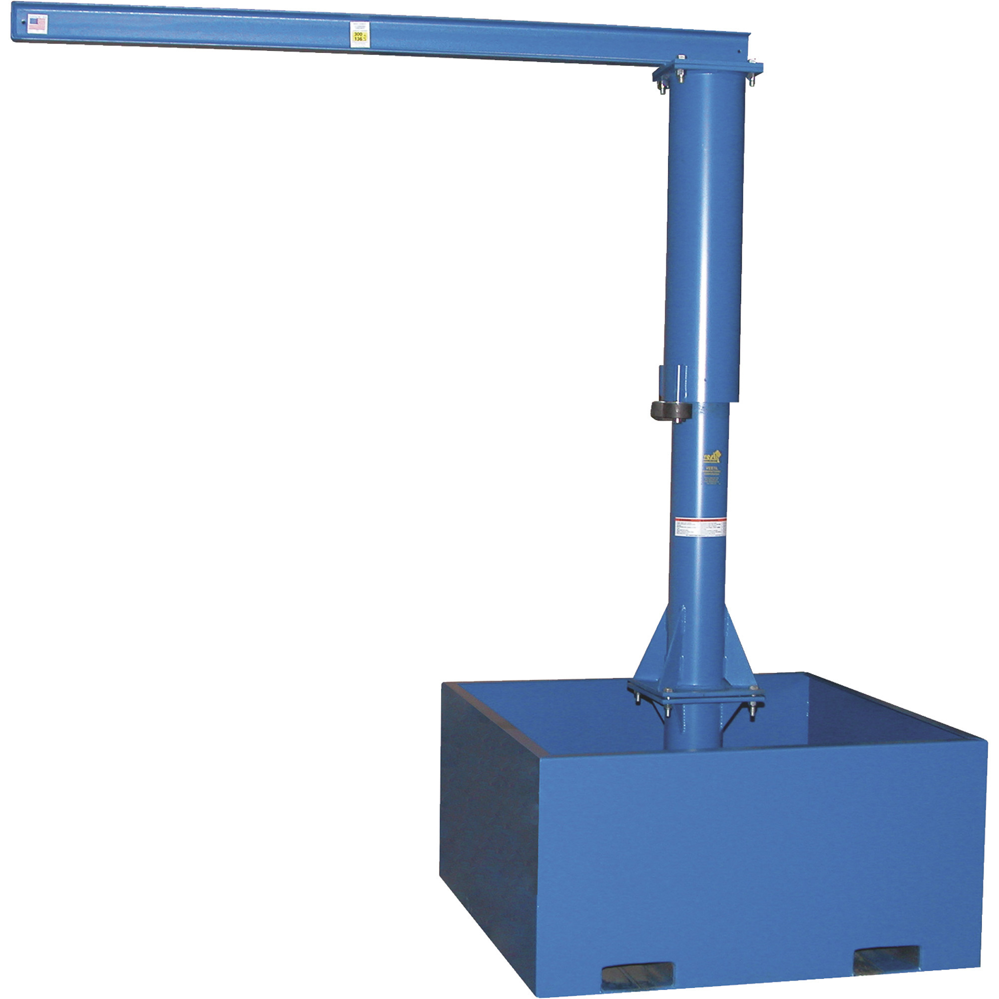 Vestil Portable Jib Crane - 8ft. I-Beam, 1000-Lb. Capacity, Fork Tube Base, Model# JIB-CB-100-8-10