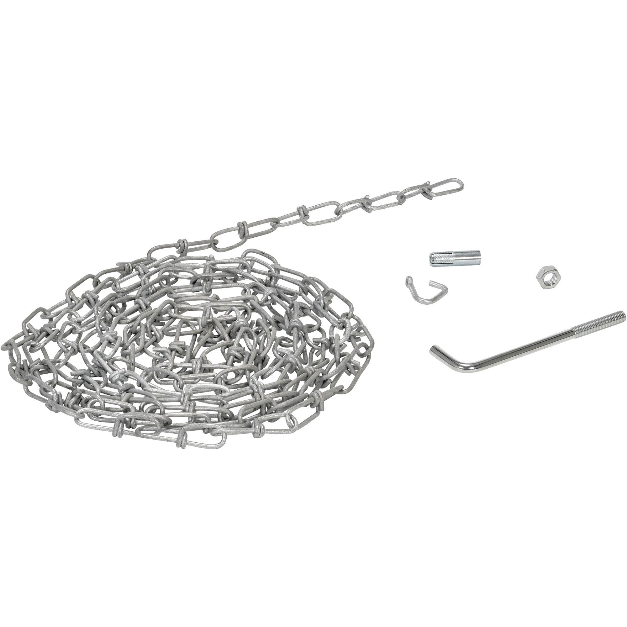 Vestil Wheel Chock Chain and Hanger - 15ft. Length, Double Loop Coil, Durable Construction, Model# OH-15