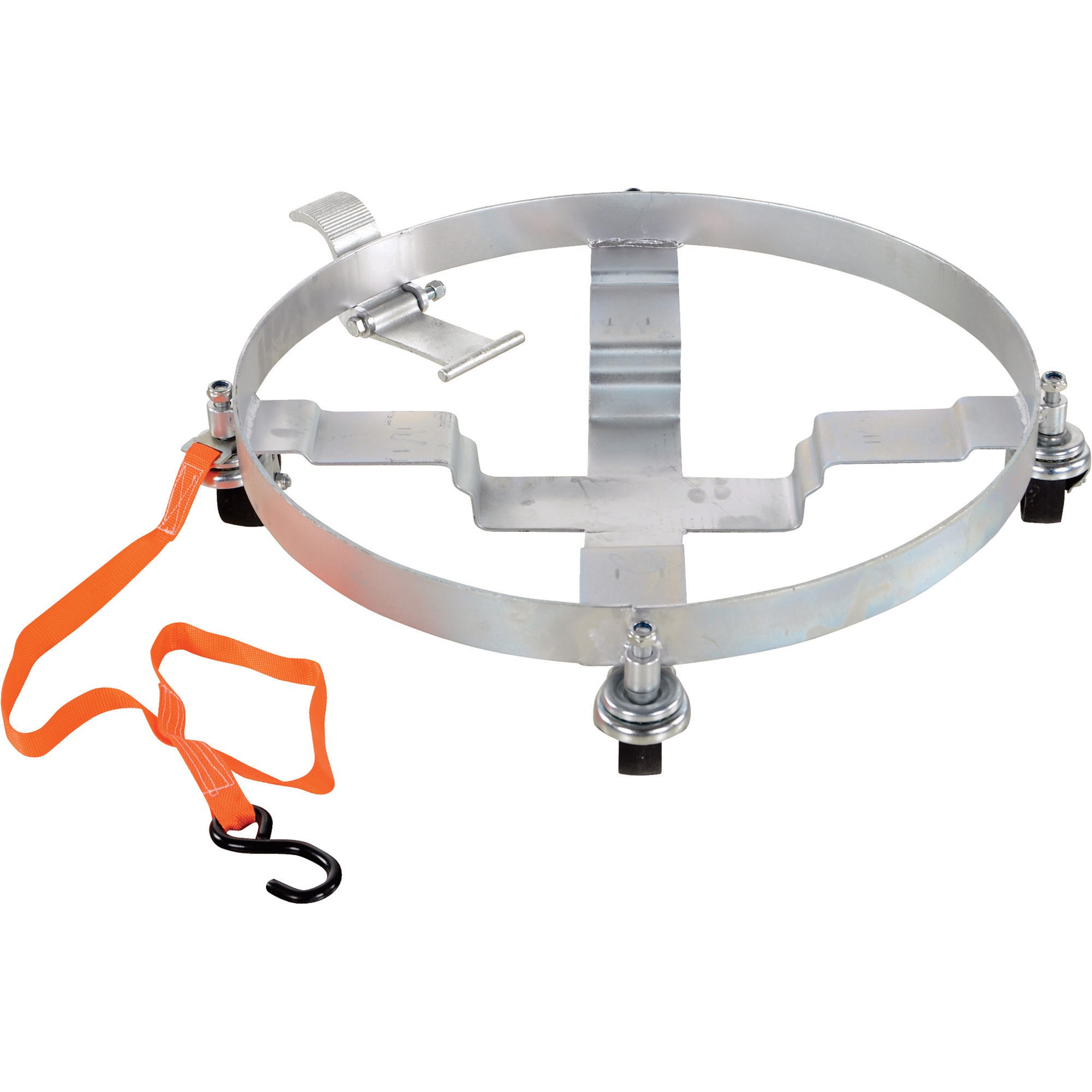 Vestil Tilting Drum Dolly - Steel Wheels, Foot-Operated, 55-Gallon Capacity, Model# DRUM-QUAD-C-TLT