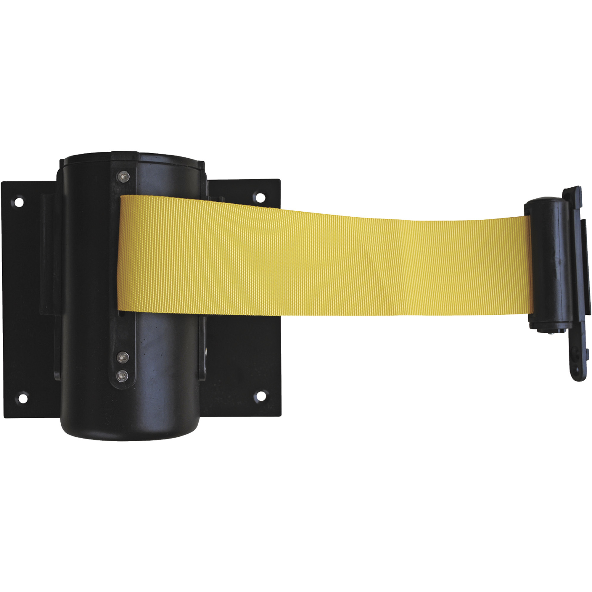 Vestil Indoor Personnel Guide Barrier - Wall Mount, Self-Retracting, 72in. Black and White Web, Model# WEB-W