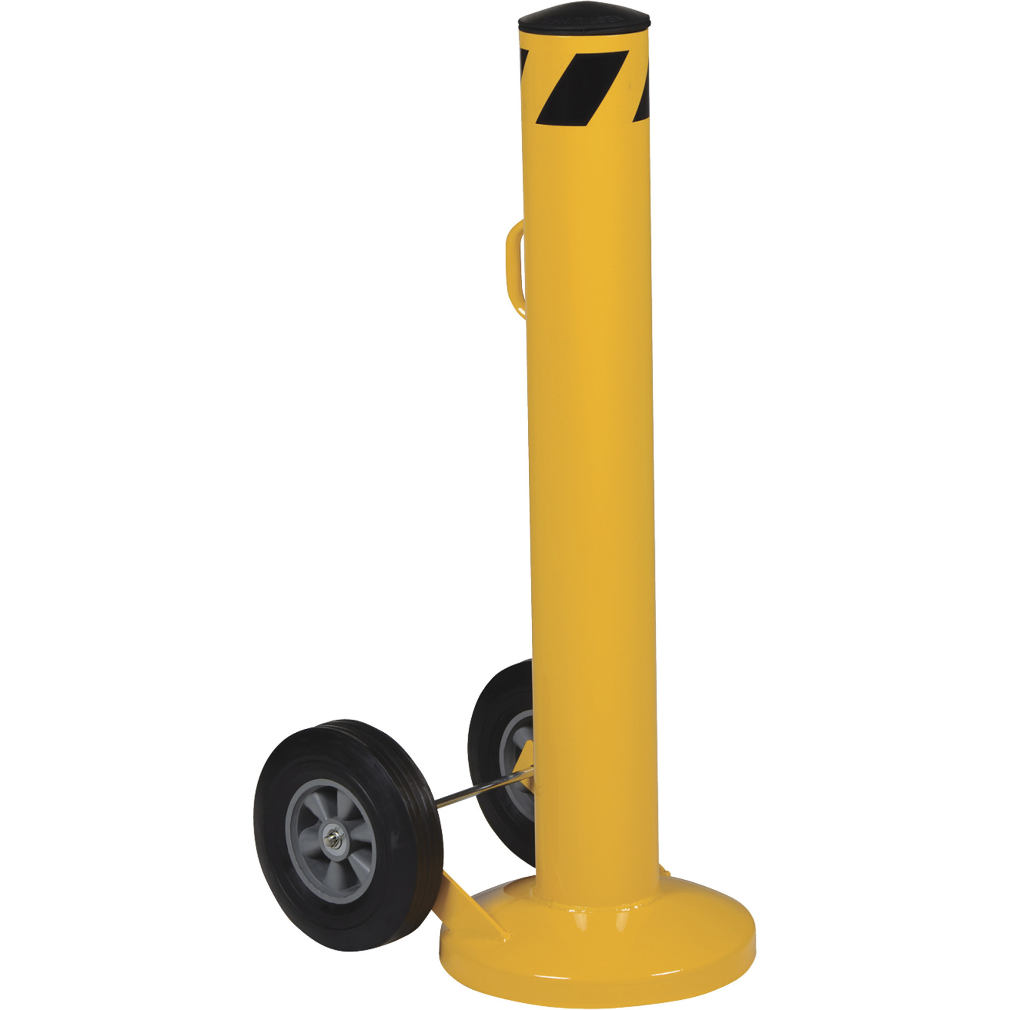 Vestil Movable Bollard with Wheels - 42in. Height, 5.5in. Diameter, Powder-Coat Yellow, Model# BOL-MB-42-5.5