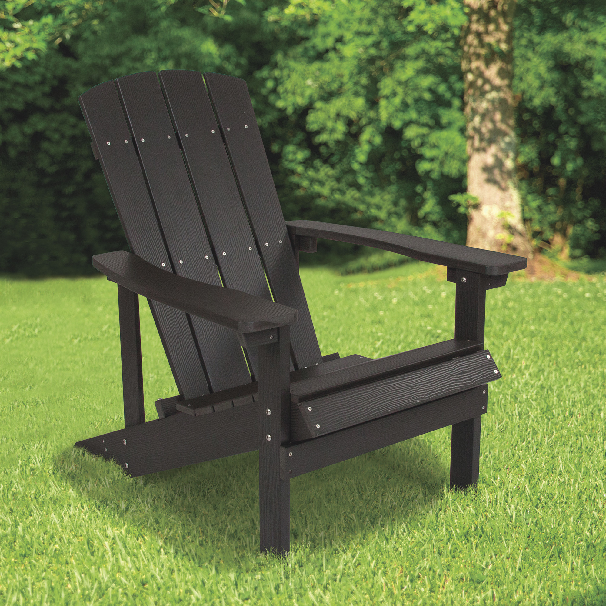 Flash Furniture AllWeather Adirondack Chair, Slate Gray Finish, Model