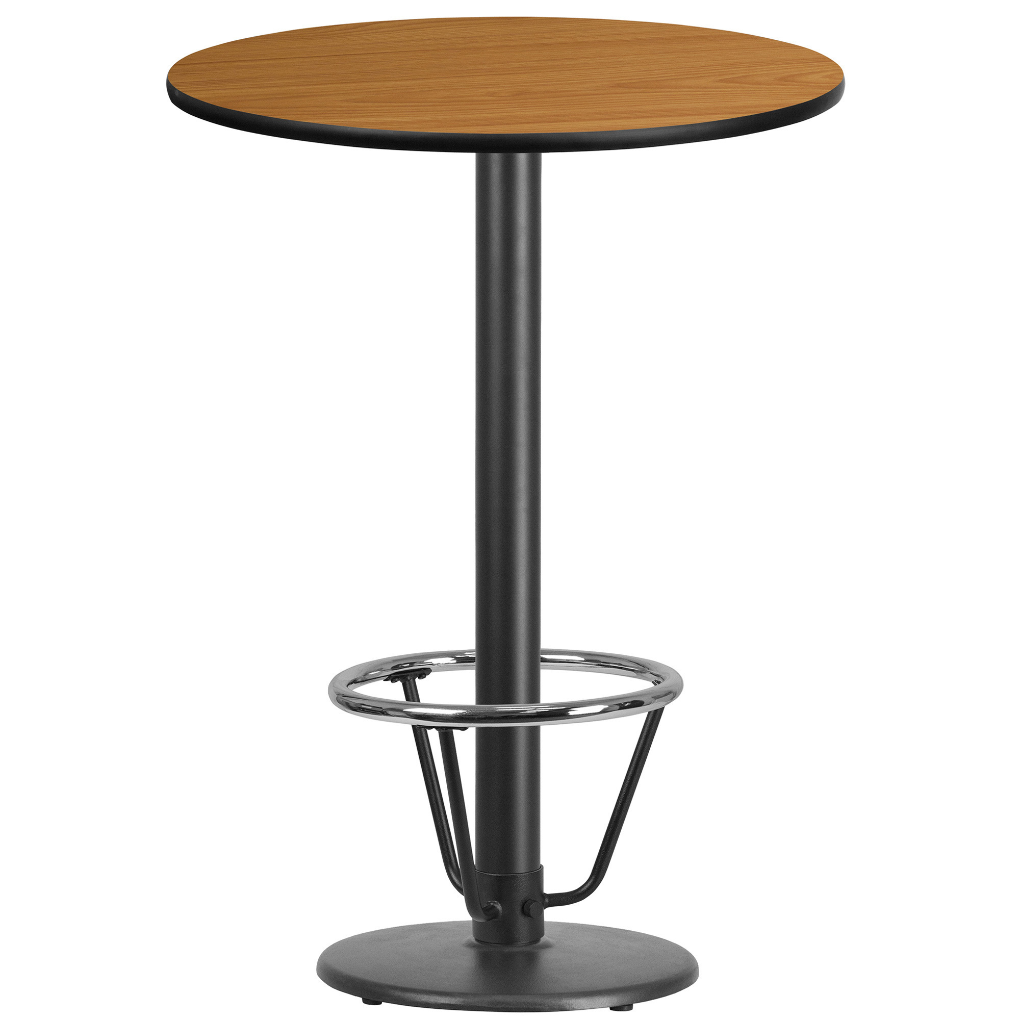 Flash Furniture 30in. Round Bar Height Metal Table with Round Base ...