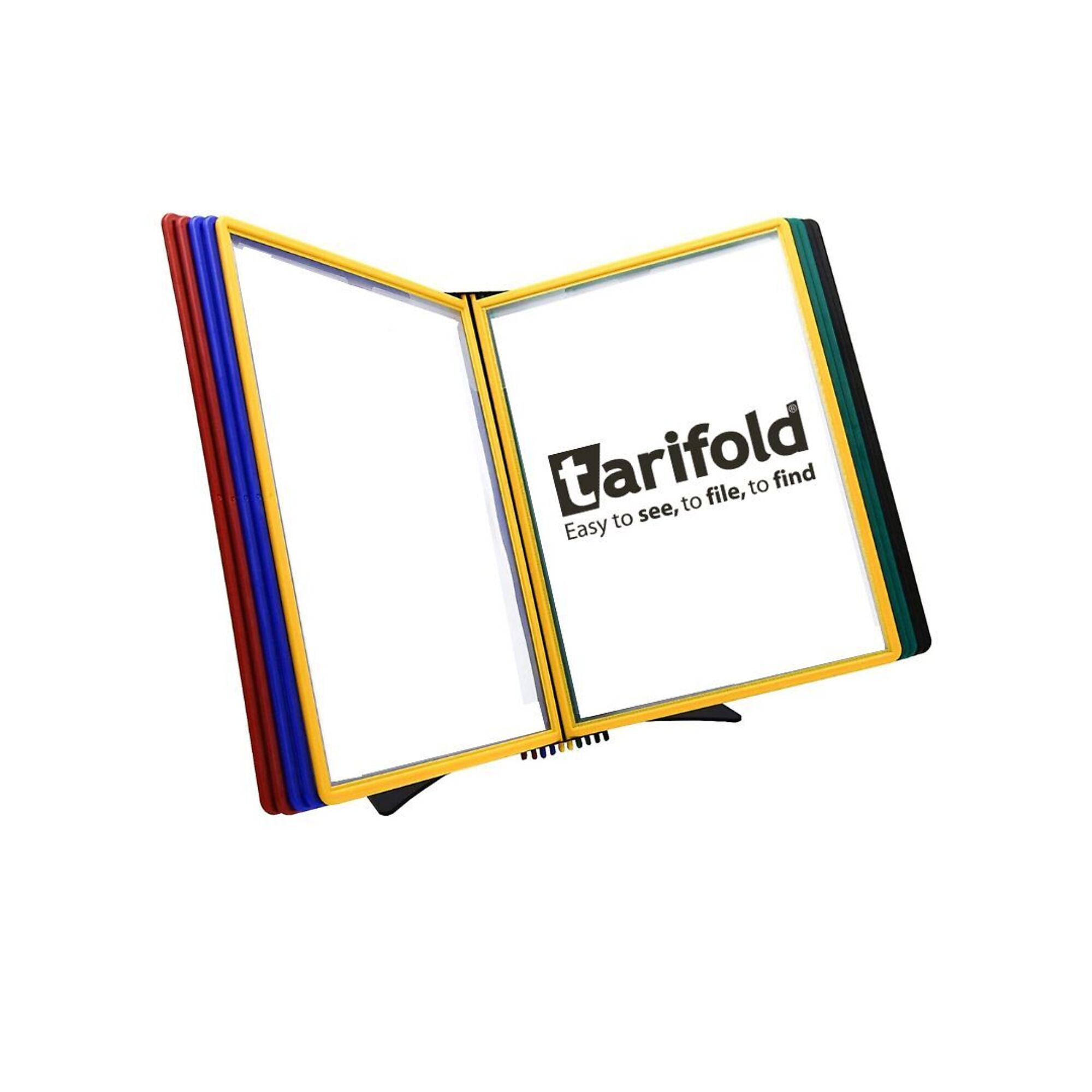 Tarifold 10-Pocket, 20-View Easy Load Desk Document Display, Assorted Colors/Clear 16in. x 20in., Model# EZD791