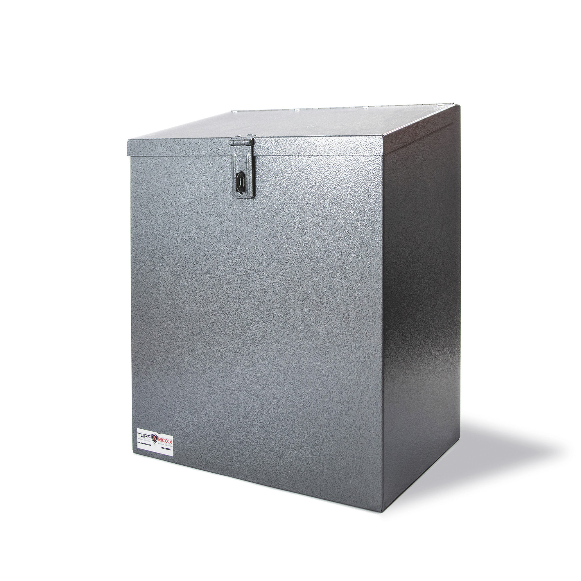 TuffBoxx ParcelBoxx Delivery Drop Box, Silver Hammertone, 18in.W x 12in.D x 22in.H, Model# 453-019