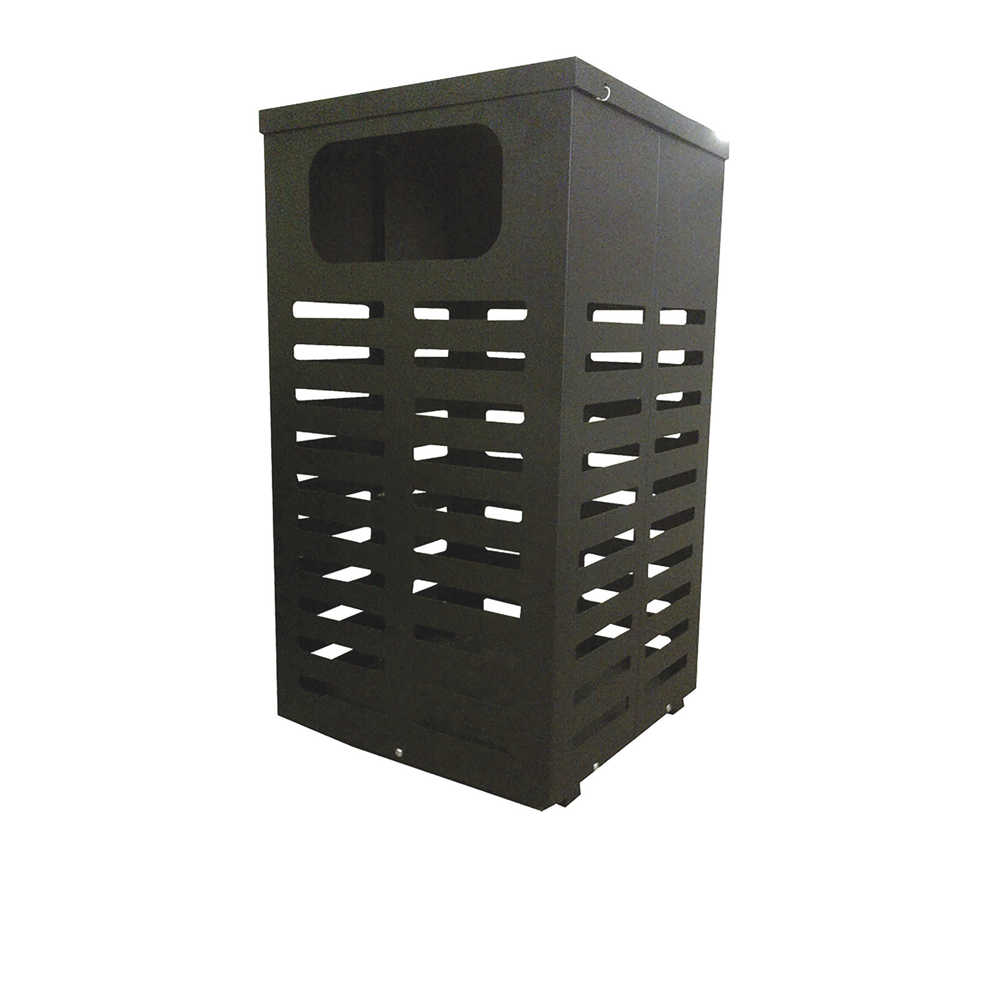 Paris Lasting Impressions Steel Trash Receptacle, Black, 34-Gallon Capacity, Model# 461-360-0006