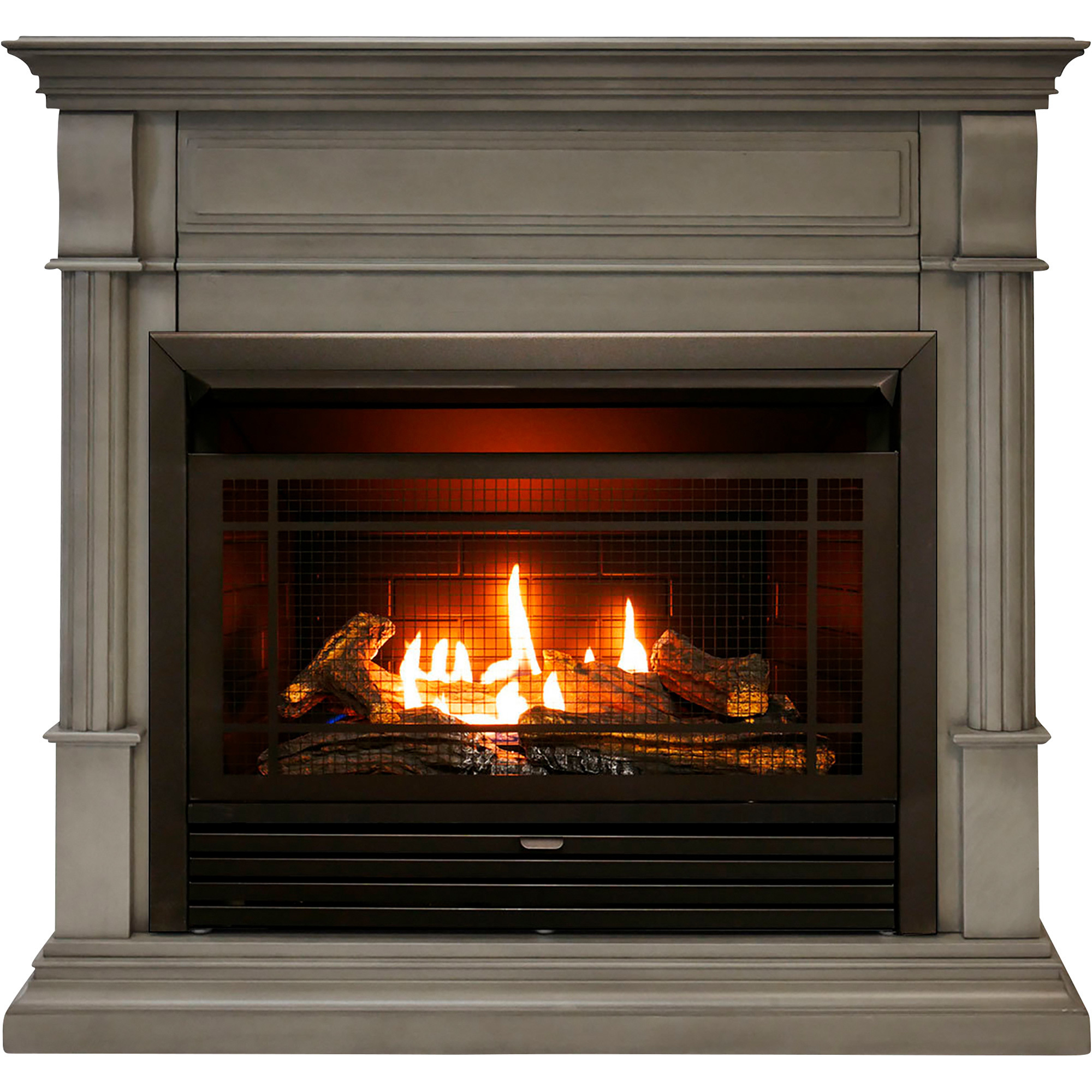 Bluegrass Living VentFree Dual Fuel Fireplace with Mantel — 26,000 BTU, Slate Gray Finish