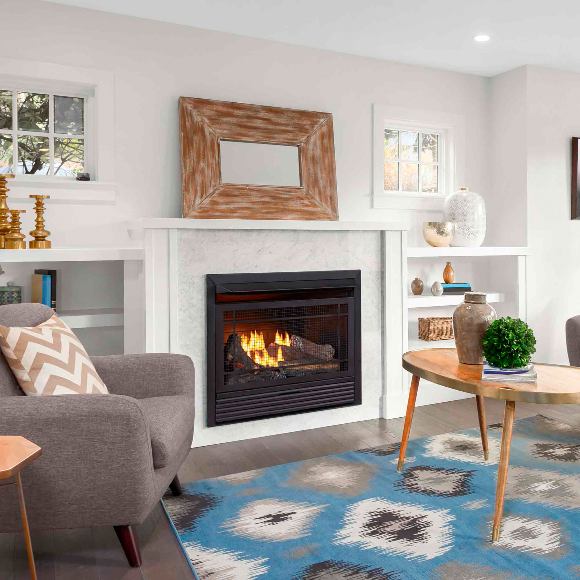 Bluegrass Living Vent-Free Dual Fuel Fireplace Insert, 26,000 BTU