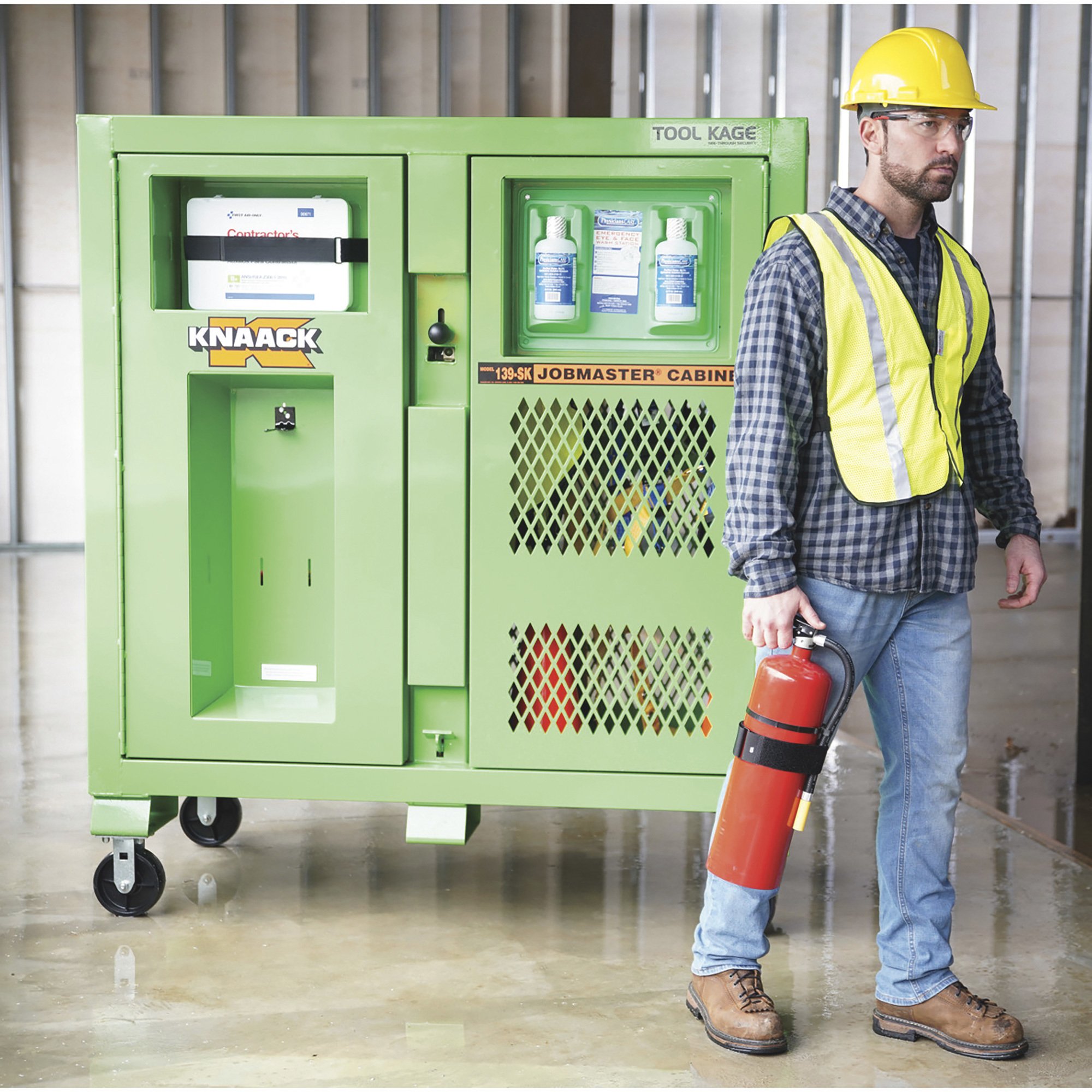 KNAACK Safety Kage — Green, 59.4 Cu. Ft., 60in.W x 30in.D x